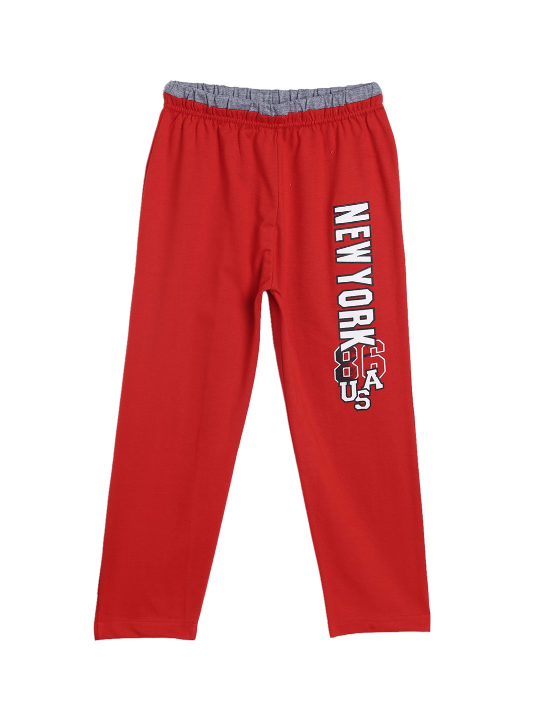 

SWEET ANGEL Girls Red Straight Fit Printed Track Pants