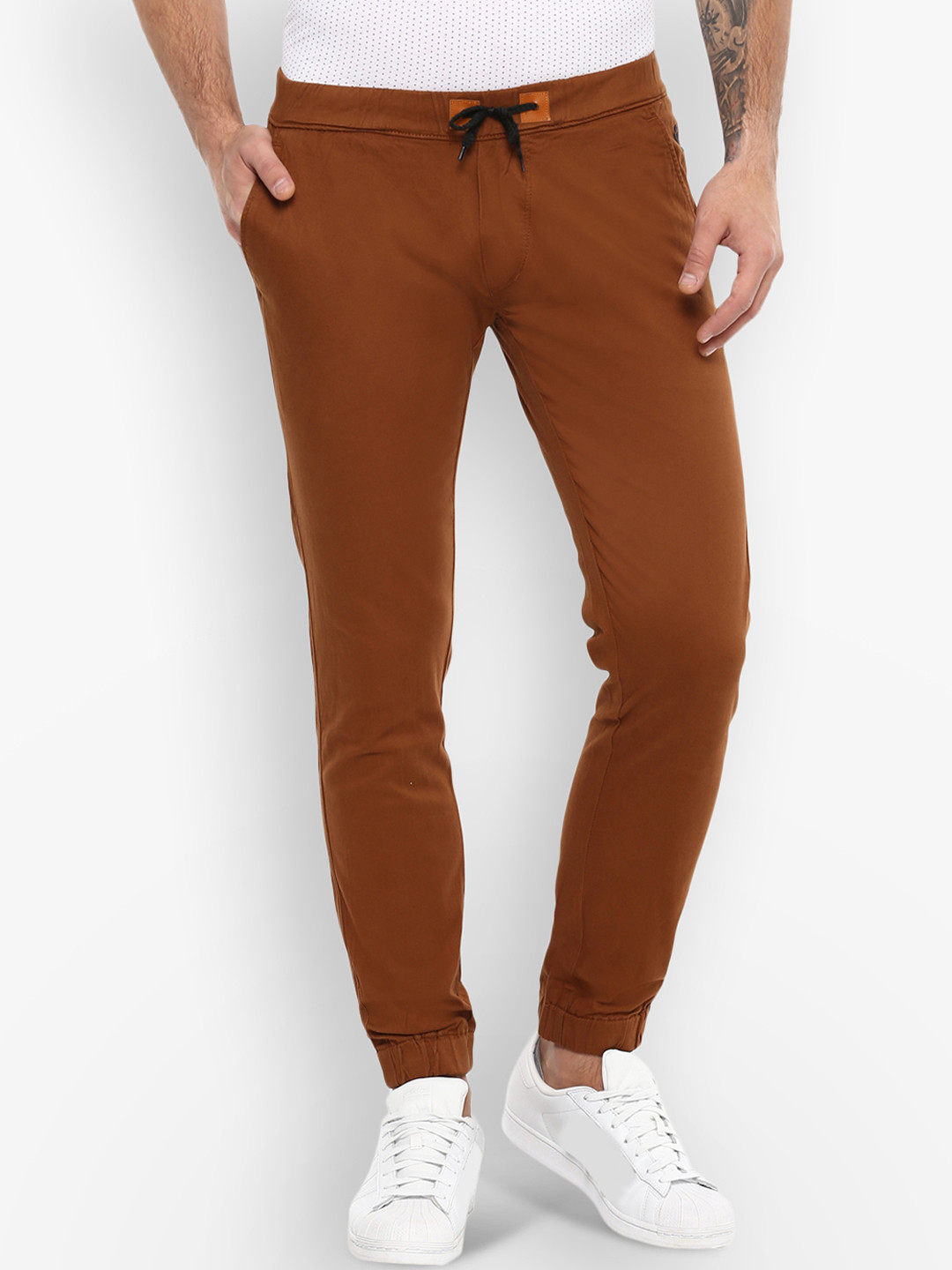 

Urbano Fashion Men Brown Slim Fit Solid Joggers