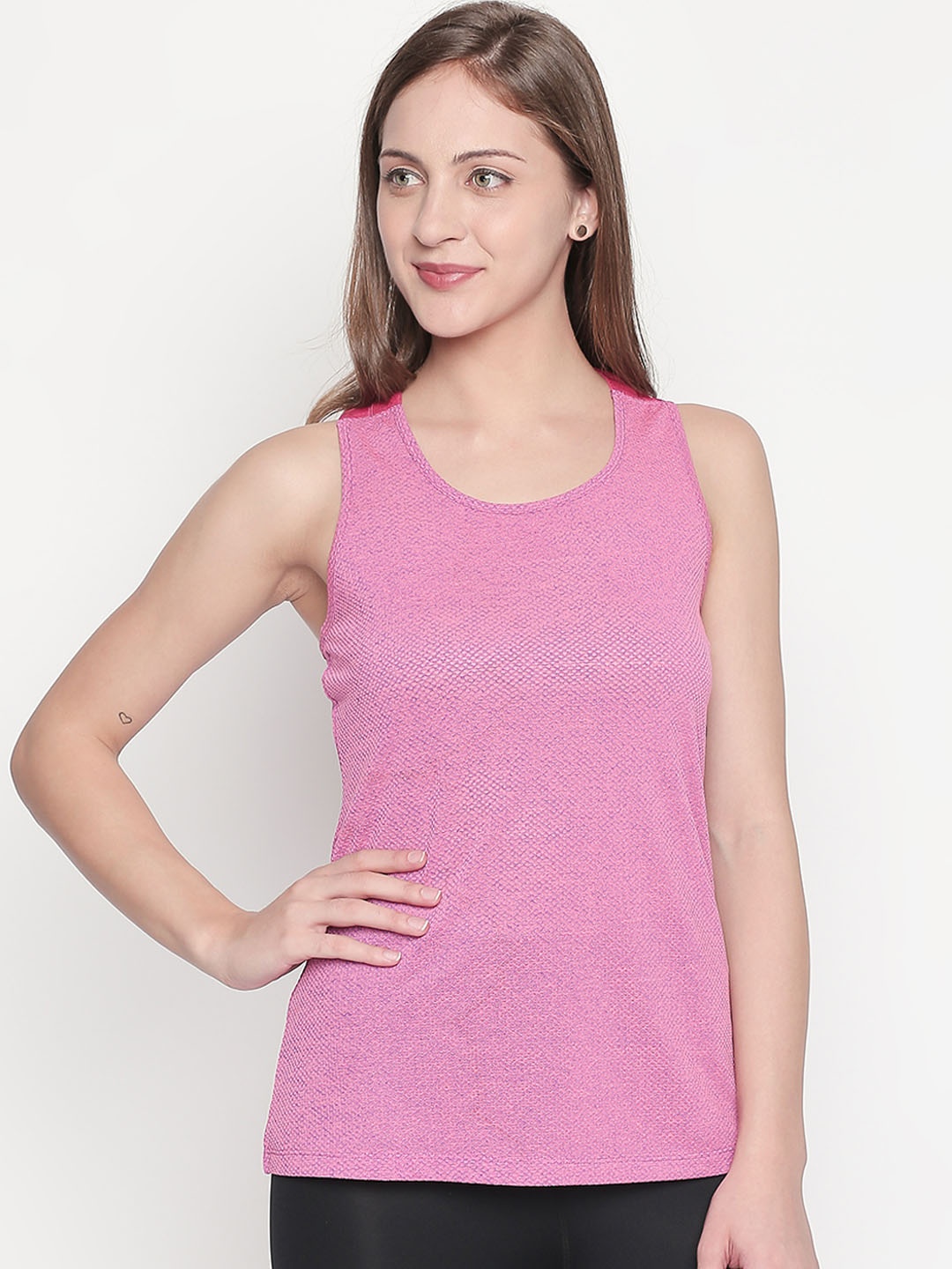 

Tuna London Women Pink Solid Tank Top