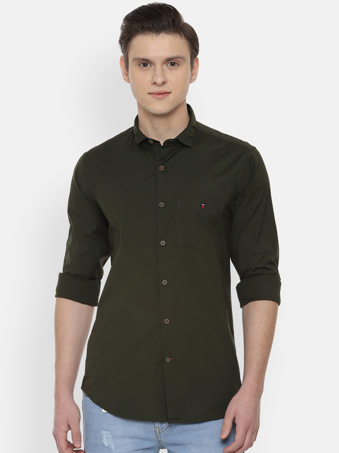 

Louis Philippe Sport Men Green Slim Fit Solid Casual Shirt