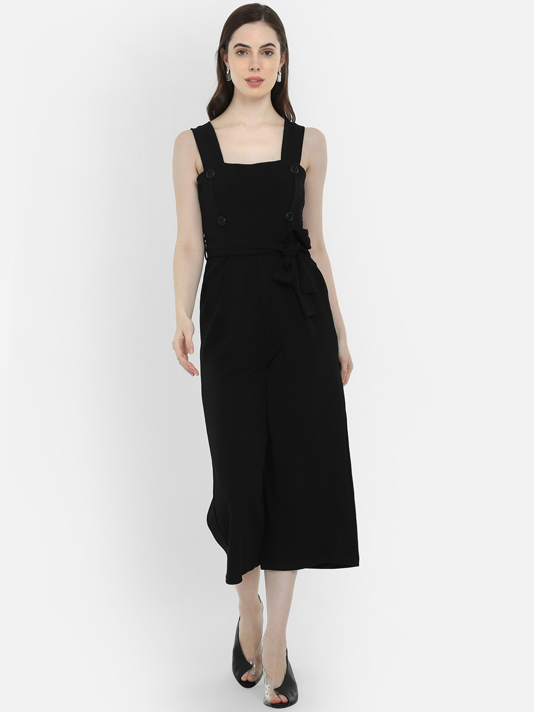 

COVER STORY Women Black Solid Culotte Jumpsuit