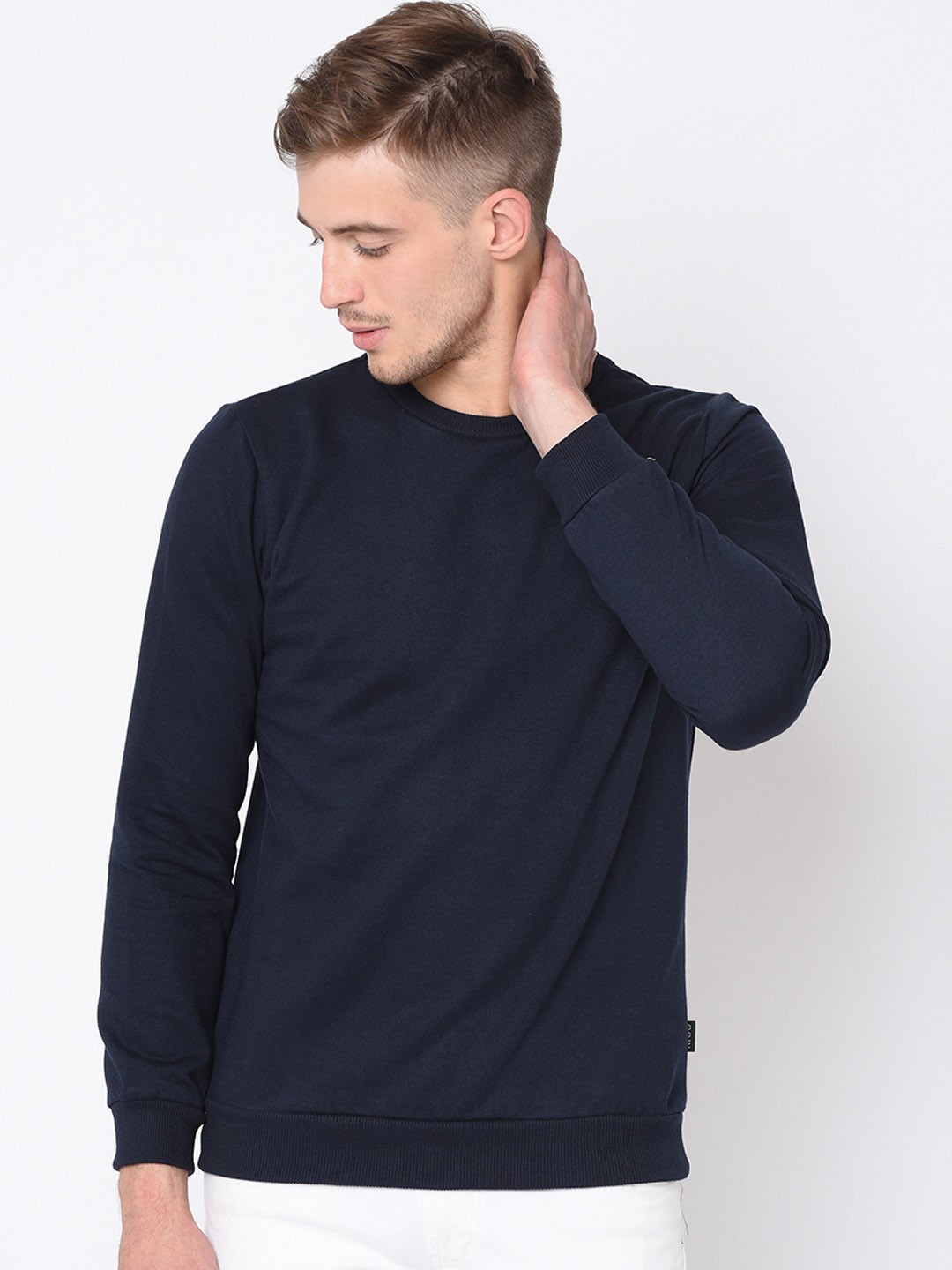 

Rigo Solid Pullover Casual Sweatshirt, Navy blue