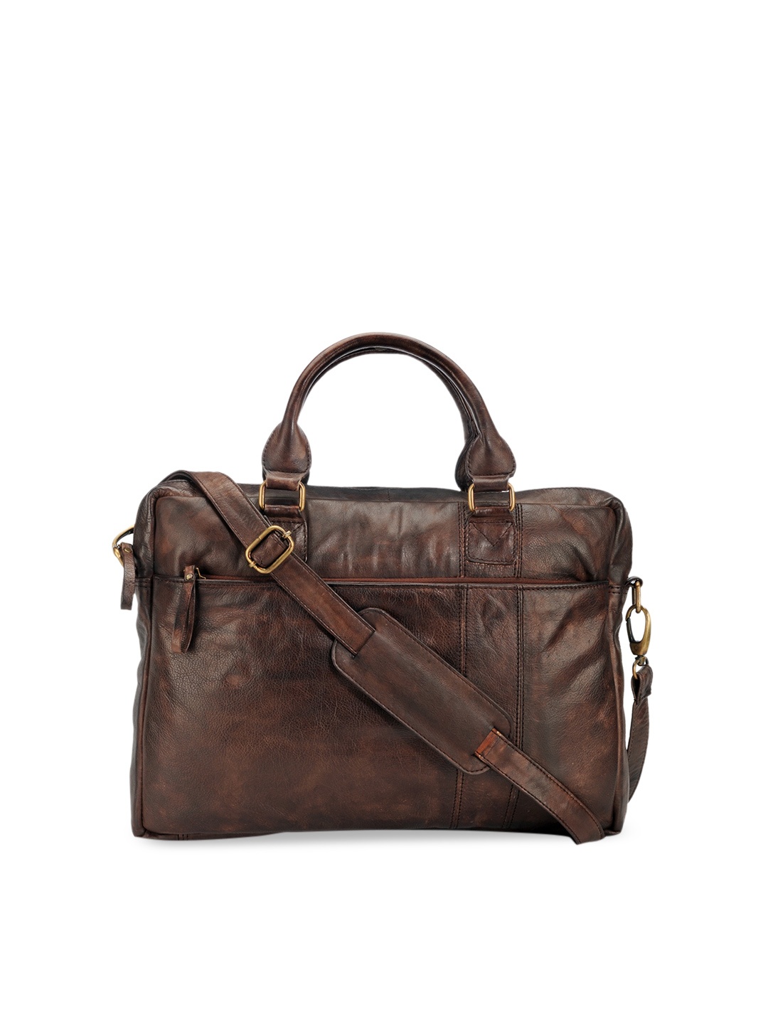 

Teakwood Leathers Unisex Brown Solid Leather Laptop Bag