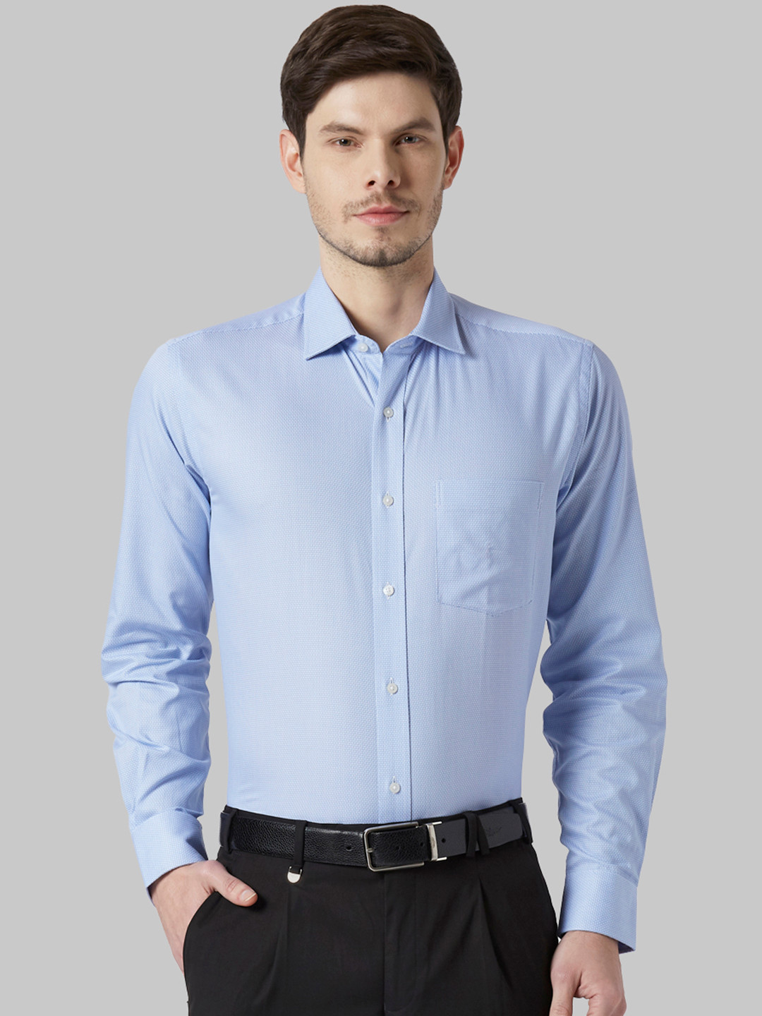 

Park Avenue Men Blue Regular Fit Printed Formal Shirt