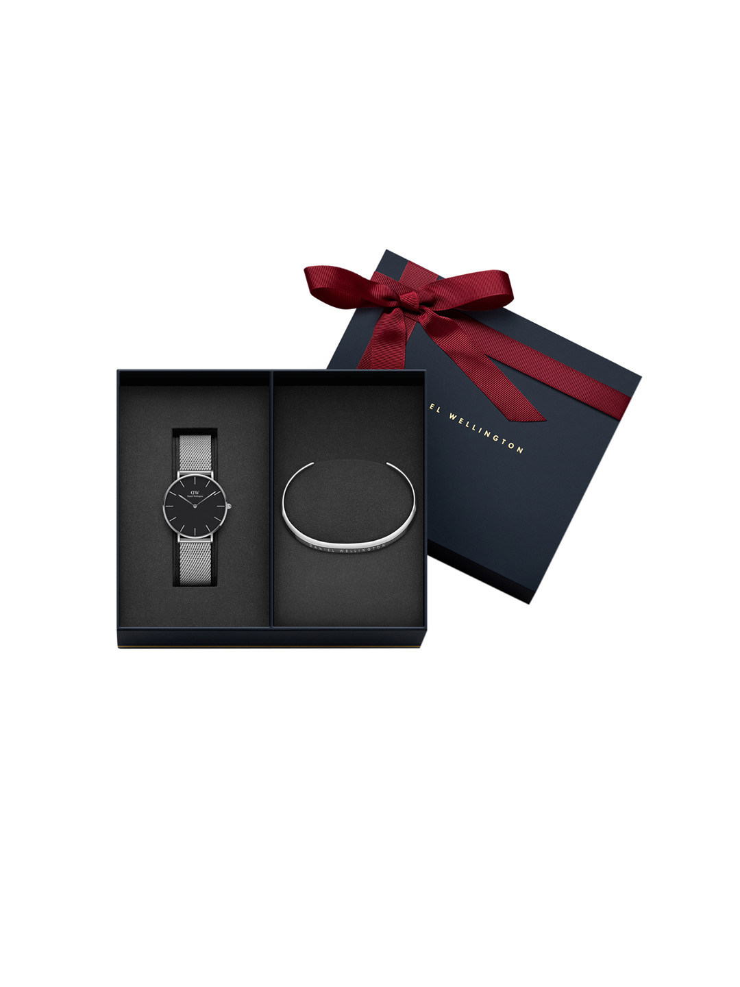 

Daniel wellington Unisex Petite Sterling 36mm Black & Silver Bracelet Combo. Watch Gift Set DW00500527