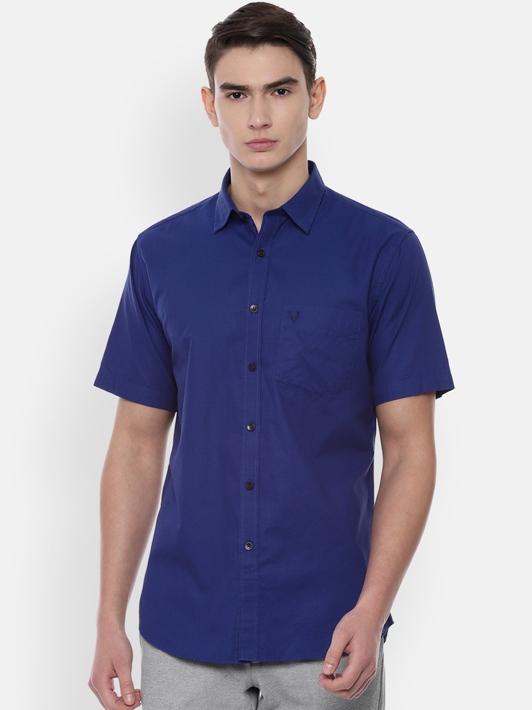 

Allen Solly Men Blue Slim Fit Solid Casual Shirt