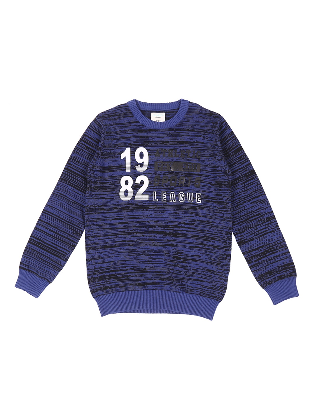 

Pantaloons Junior Boys Blue & Black Printed Sweater
