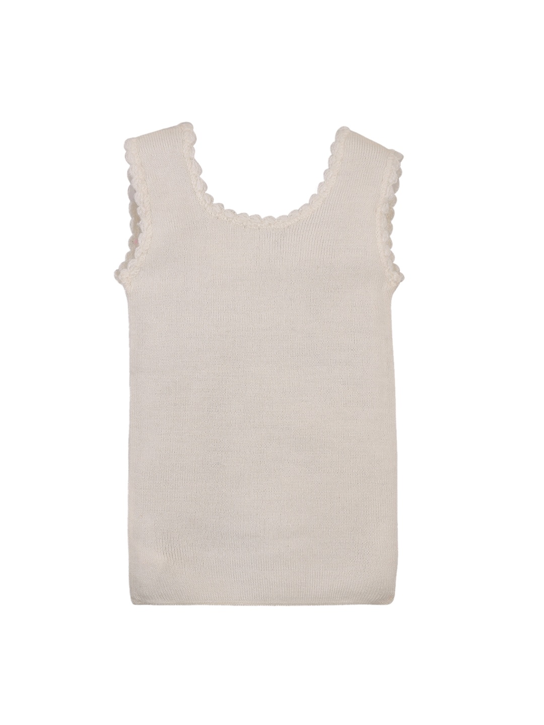 RVK Kids Cream-Coloured Solid Sweater Vest
