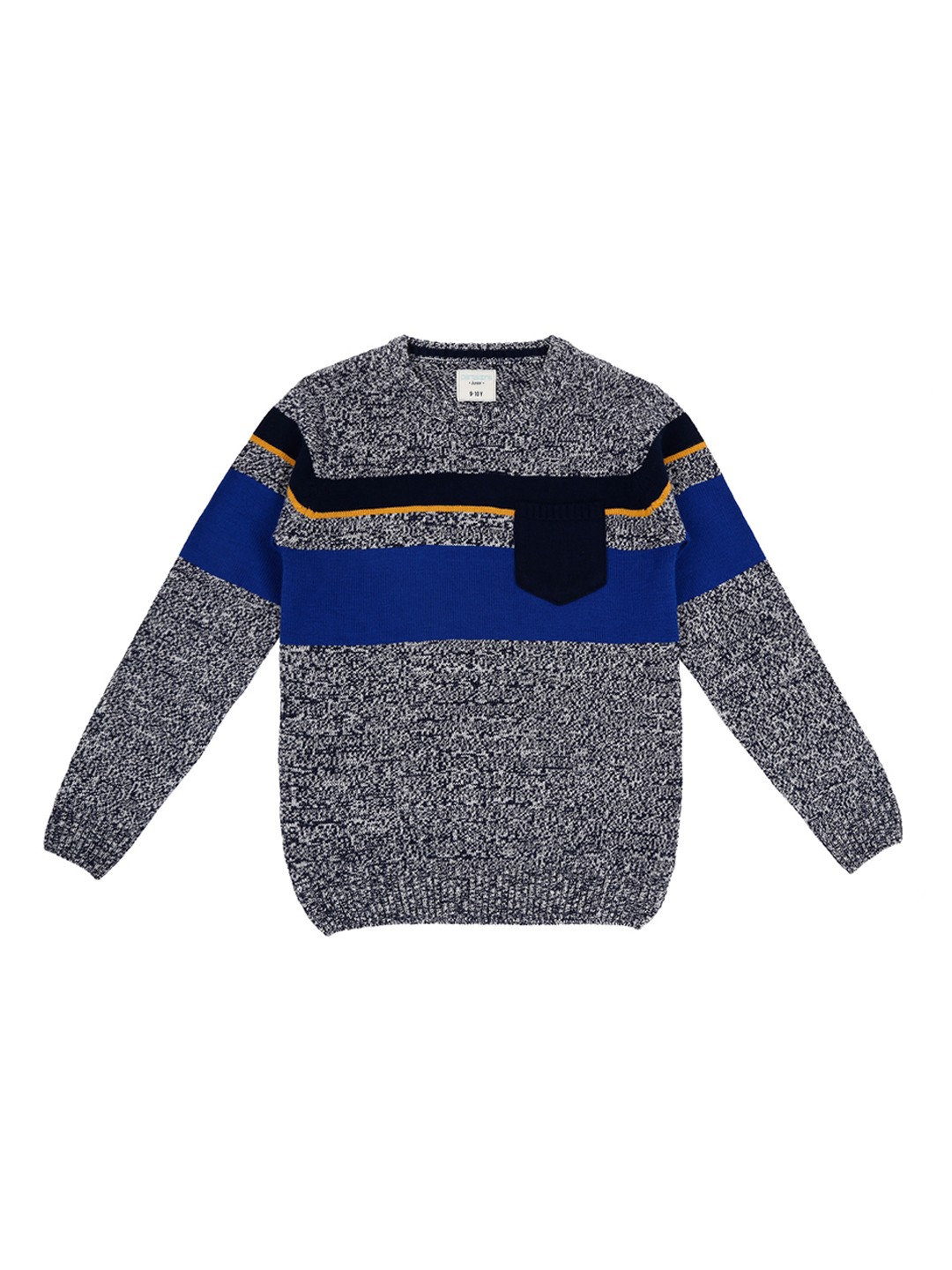 

Pantaloons Junior Boys Navy Blue & Grey Striped Sweater