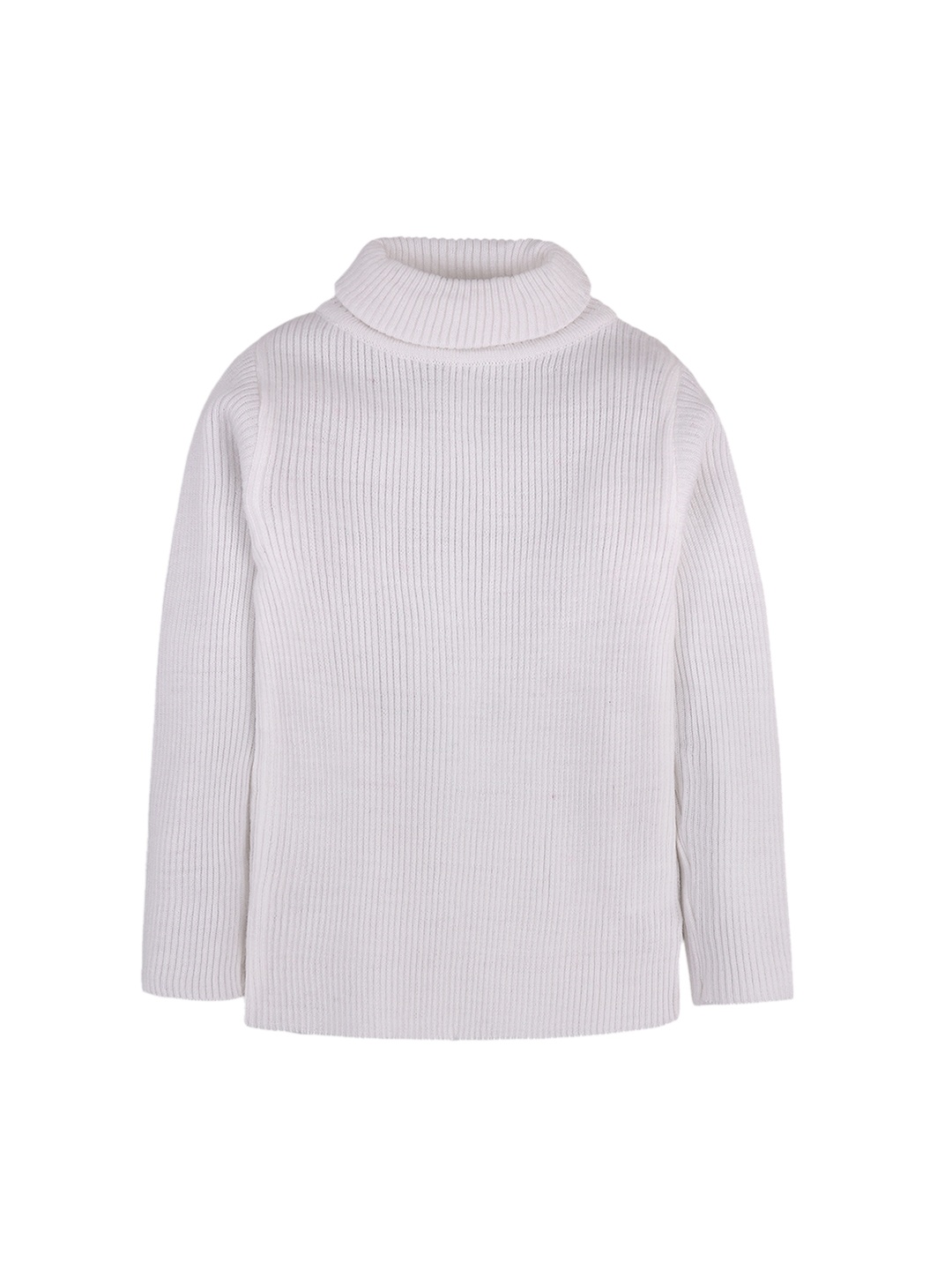 

RVK Kids White Ribbed Pullover Sweater