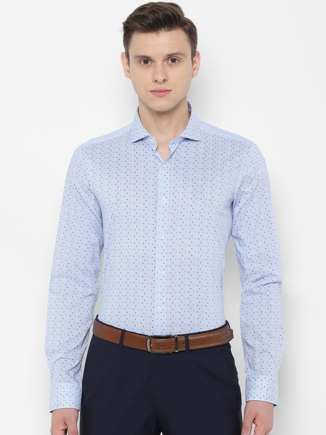 

SIMON CARTER LONDON Men Blue Slim Fit Printed Formal Shirt