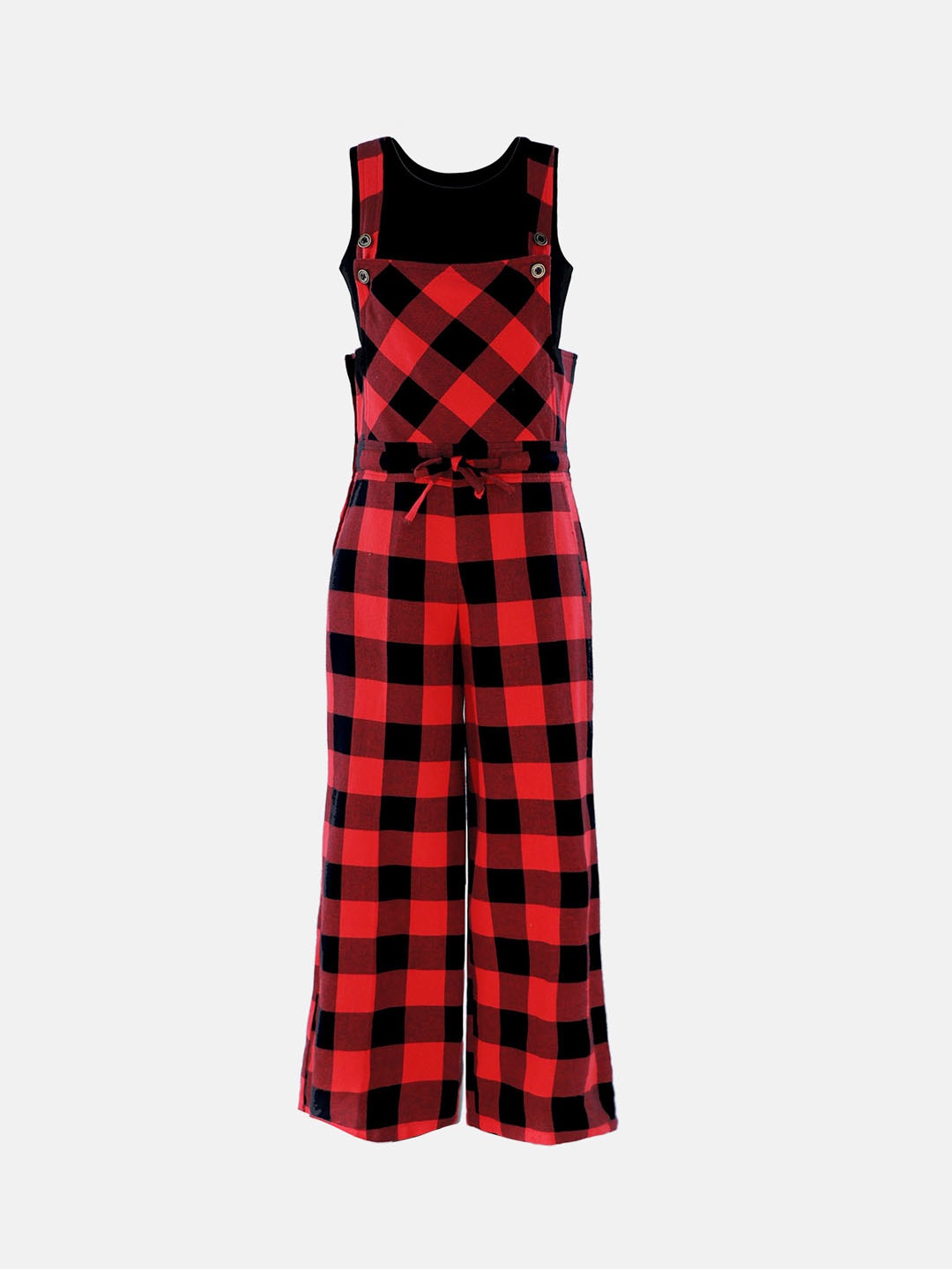 

Naughty Ninos Girls Red & Black T-shirt with Dungarees