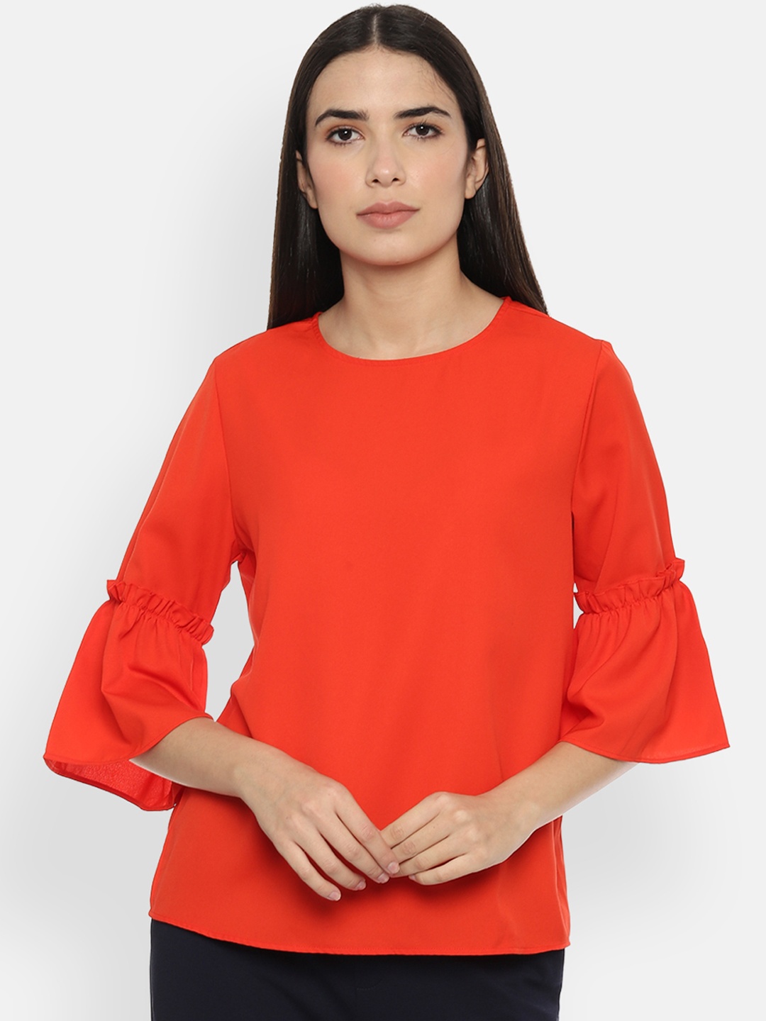 

Van Heusen Women Orange Solid Top
