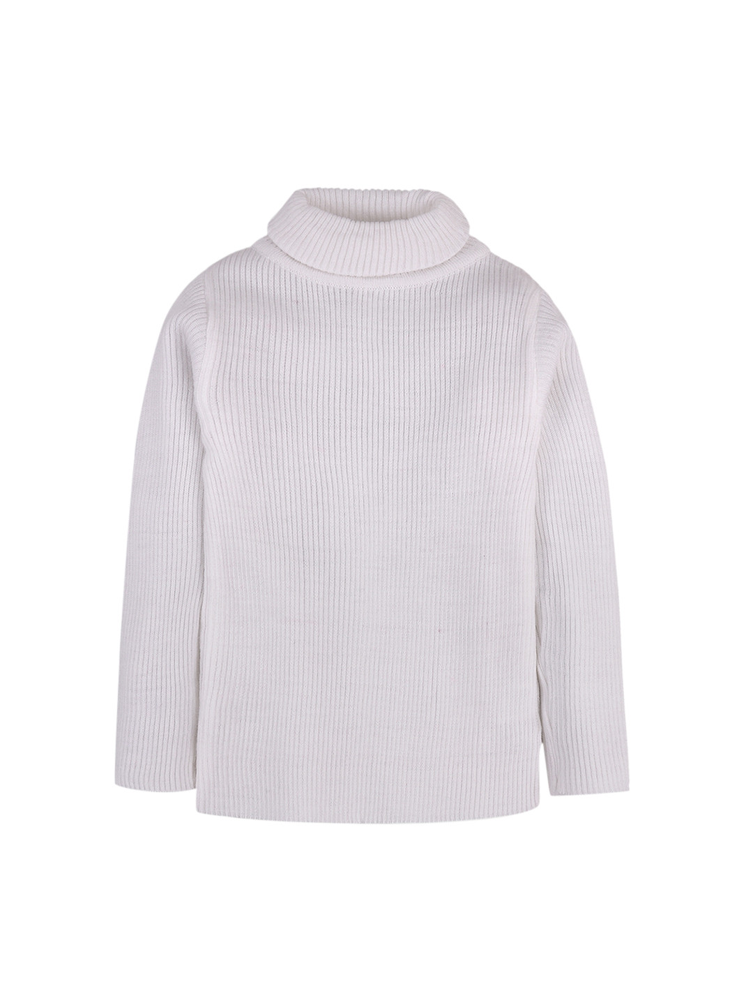 

RVK Kids White Ribbed Pullover Sweater