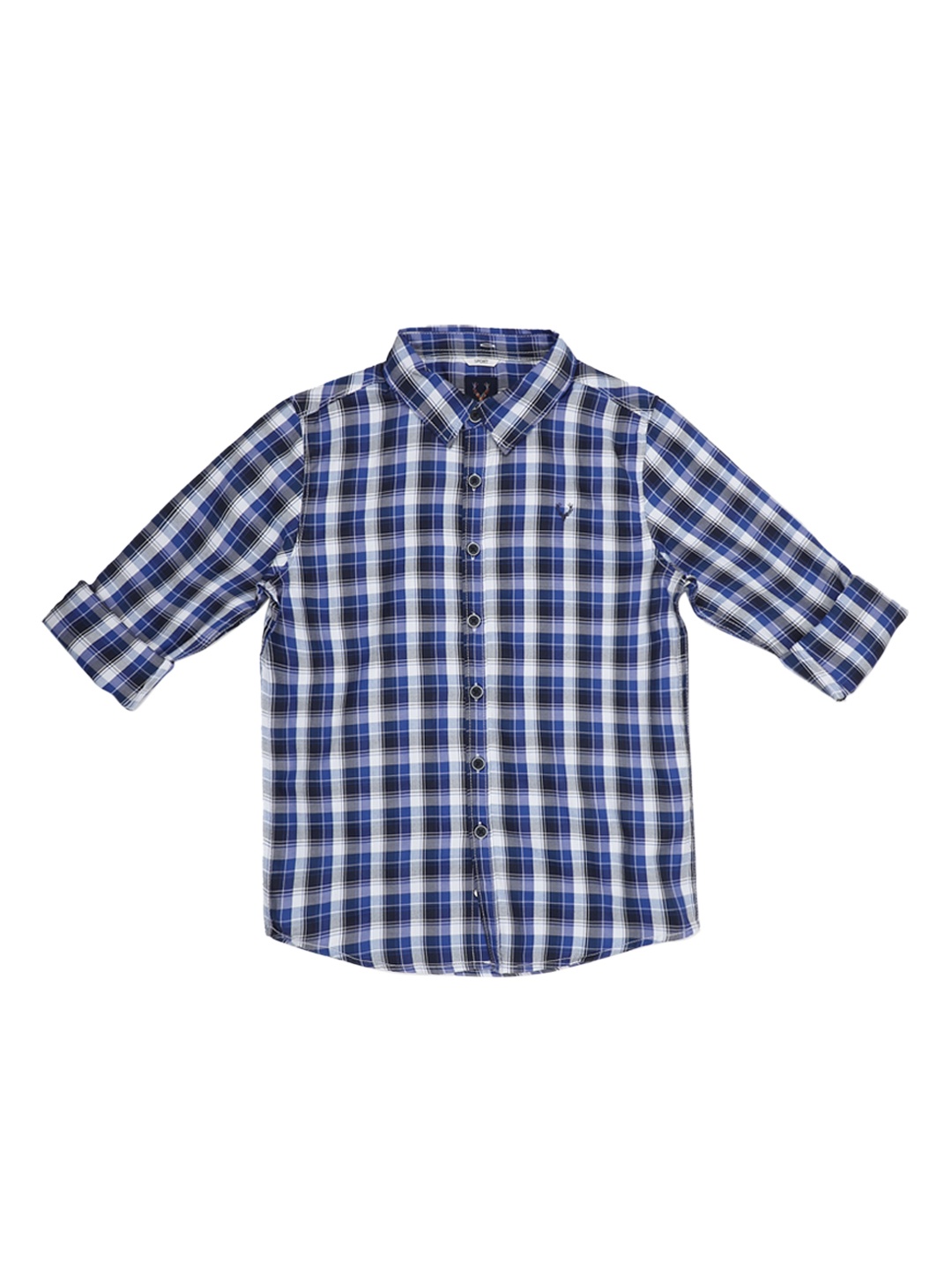 

Allen Solly Junior Boys Blue & White Regular Fit Checked Casual Shirt
