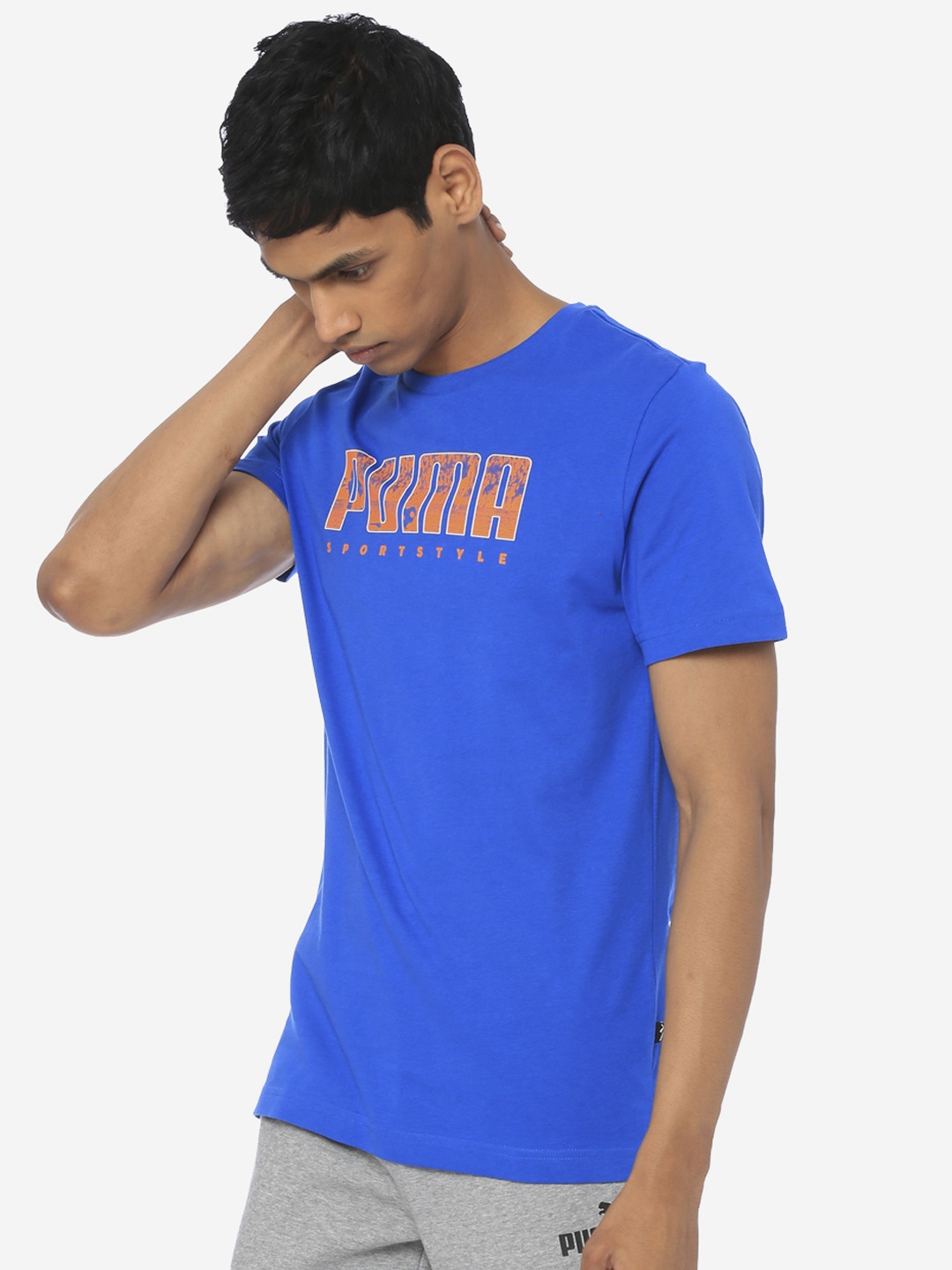 

Puma Men Blue Printed Round Neck T-shirt