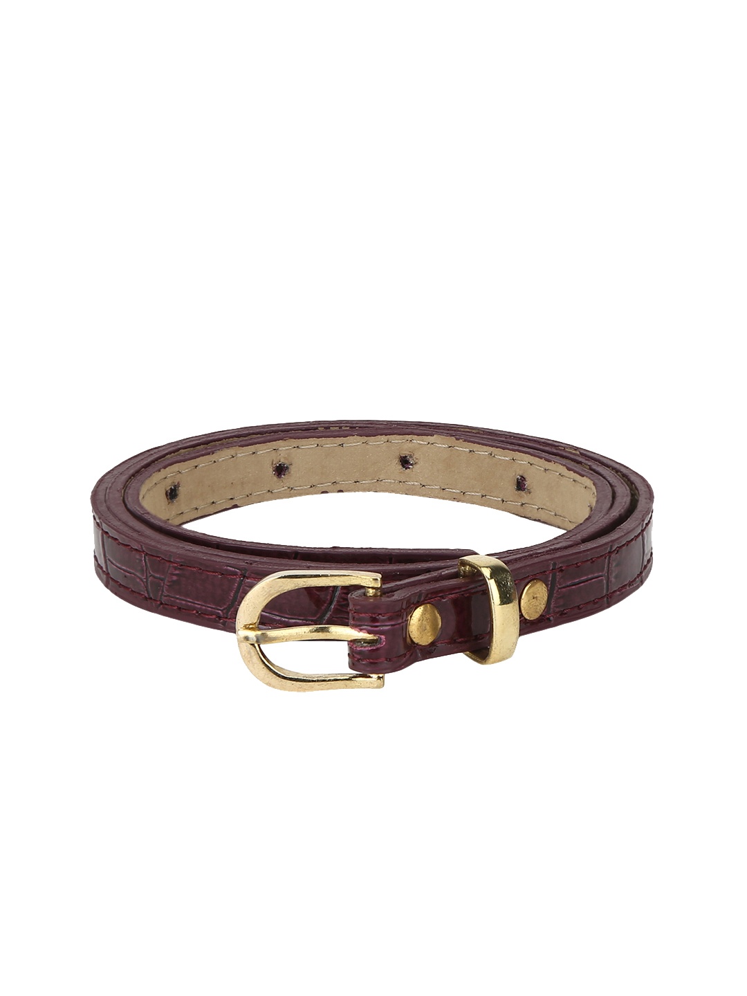 

Aditi Wasan Women Maroon Solid Vegan Leather Belt