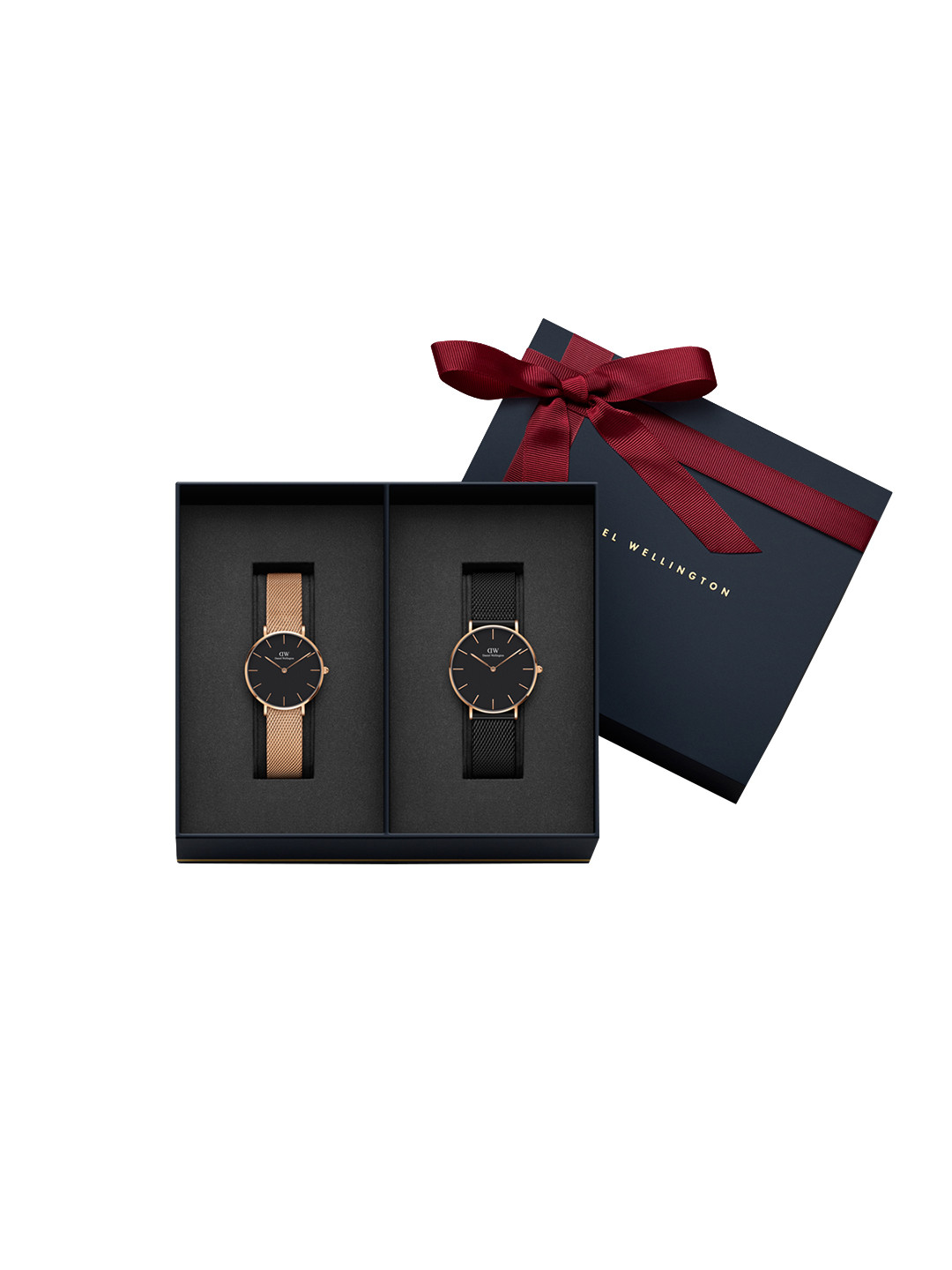 

Daniel Wellington petite Set of 2 Black & Rose Gold-Toned Couple Watch Gift Set DW00500521