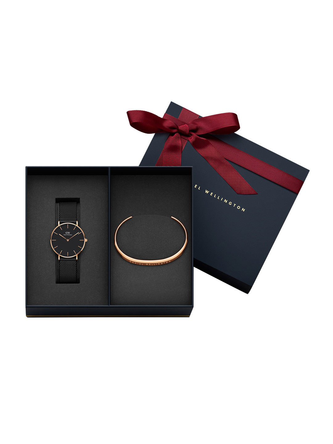 

Daniel wellington Unisex Petite Ashfield 36mm & Classic Bracelet Watch Gift Set DW00500525, Black