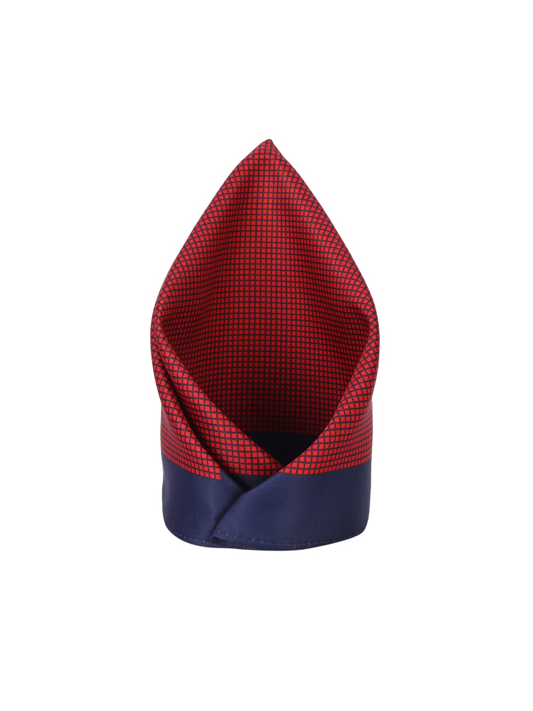 

Peter England Men Red & Blue Checked Pocket Square