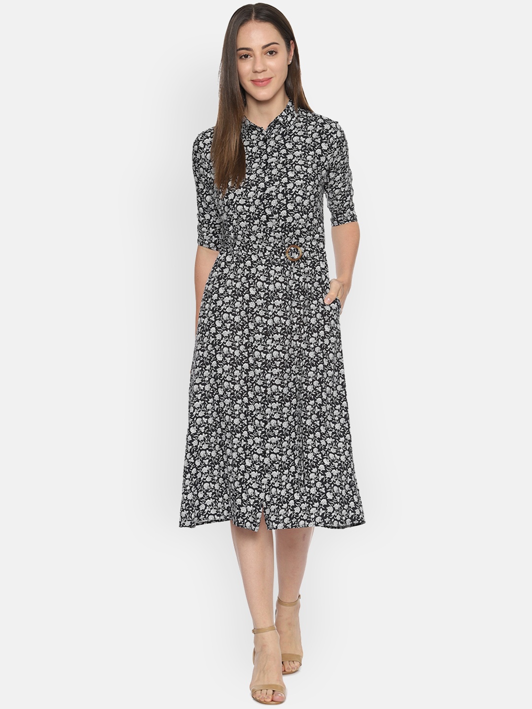 

Van Heusen Woman Black & White Printed Shirt Dress