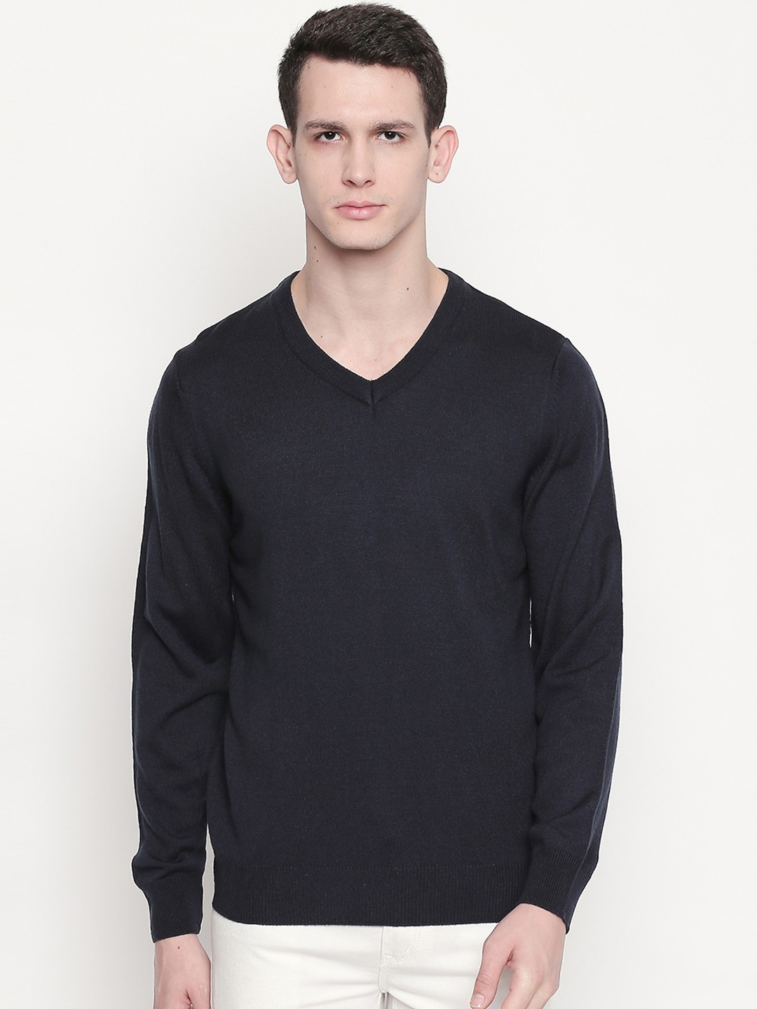 

RICHARD PARKER by Pantaloons Men Navy Blue Solid Sweater
