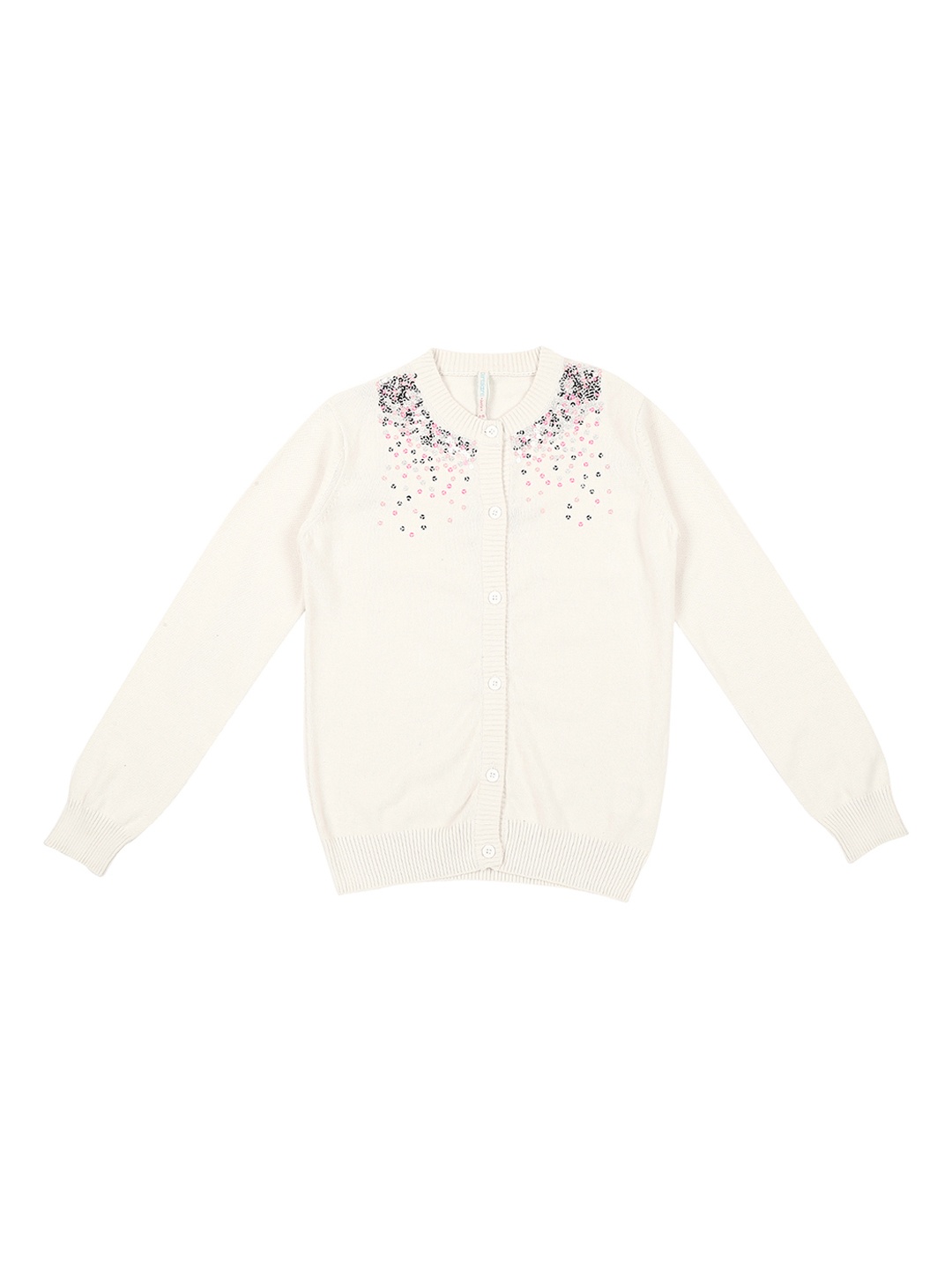 

Pantaloons Junior Girls White Solid Embellished Detail Sweater
