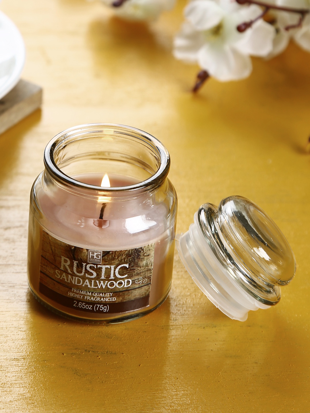 

HOSLEY Brown Rustic Sandalwood Scented Jar Candle