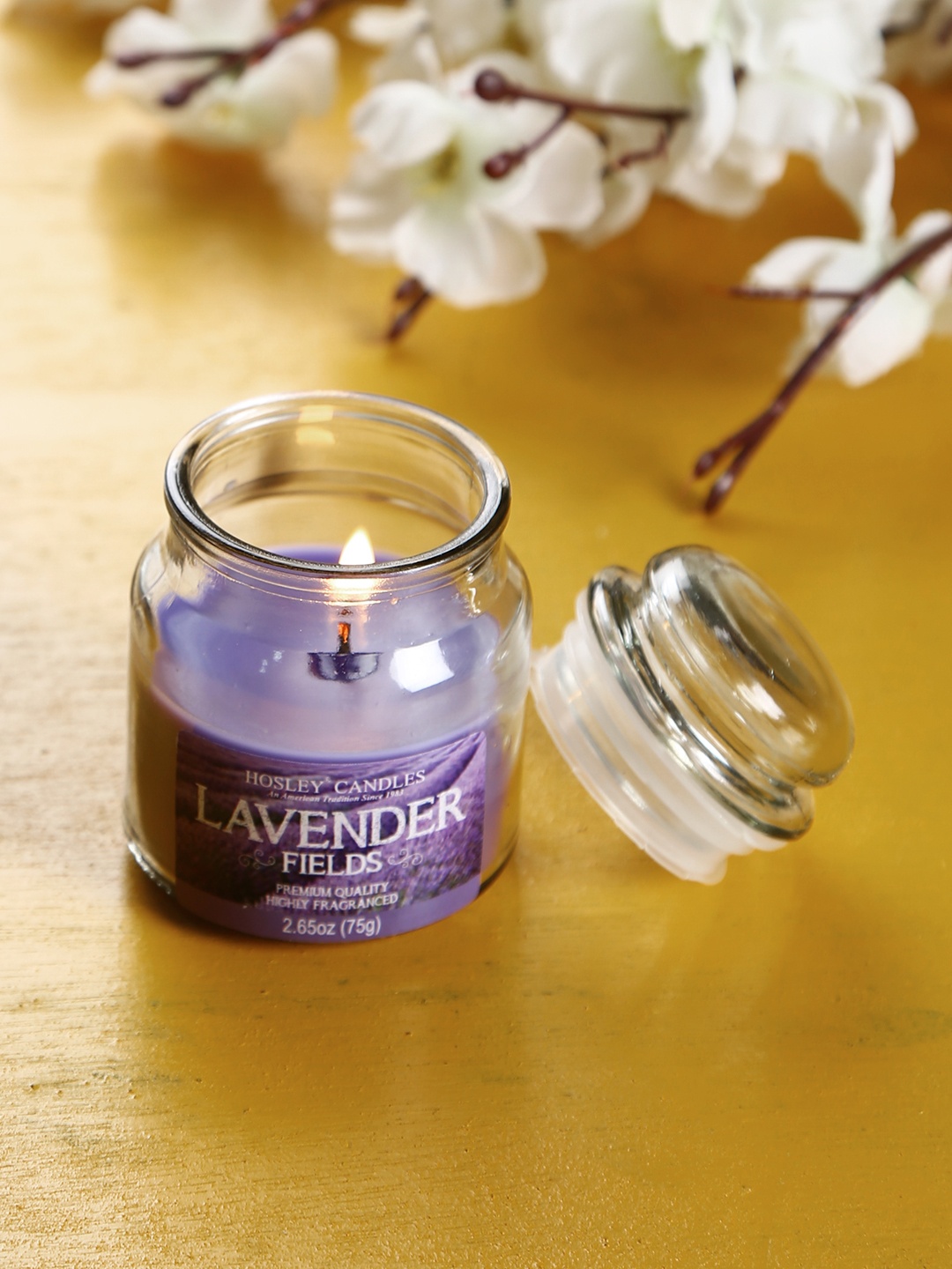 

HOSLEY Purple Lavender Fields Scented Jar Candle