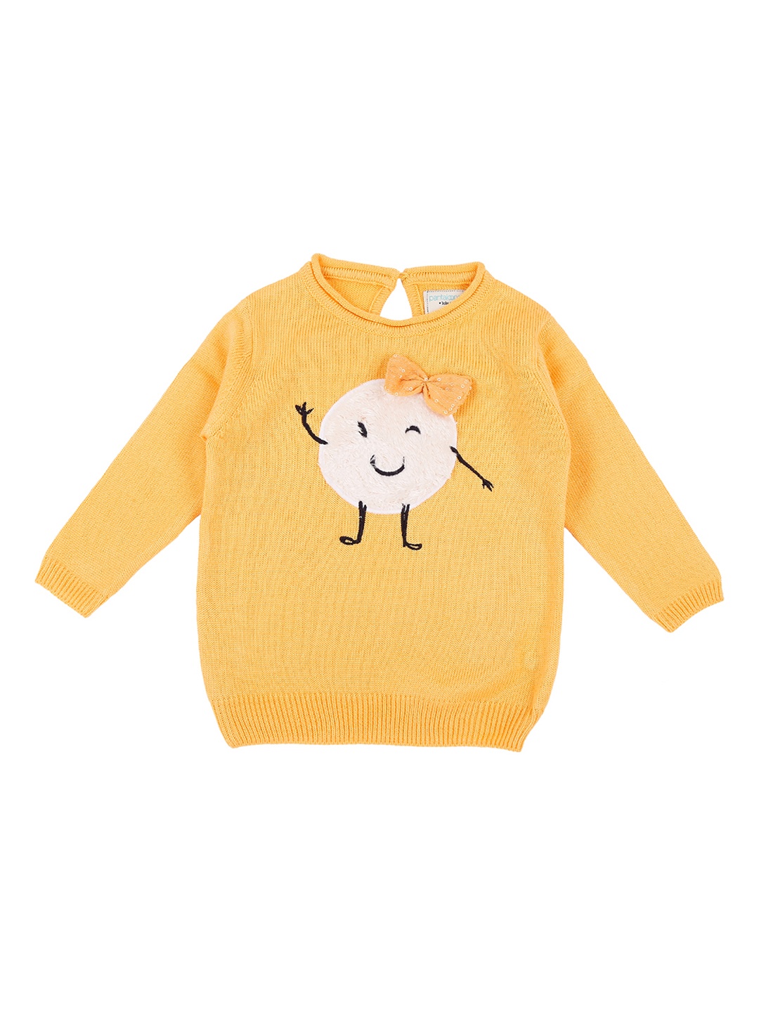 

Pantaloons Baby Girls Yellow Solid Sweater