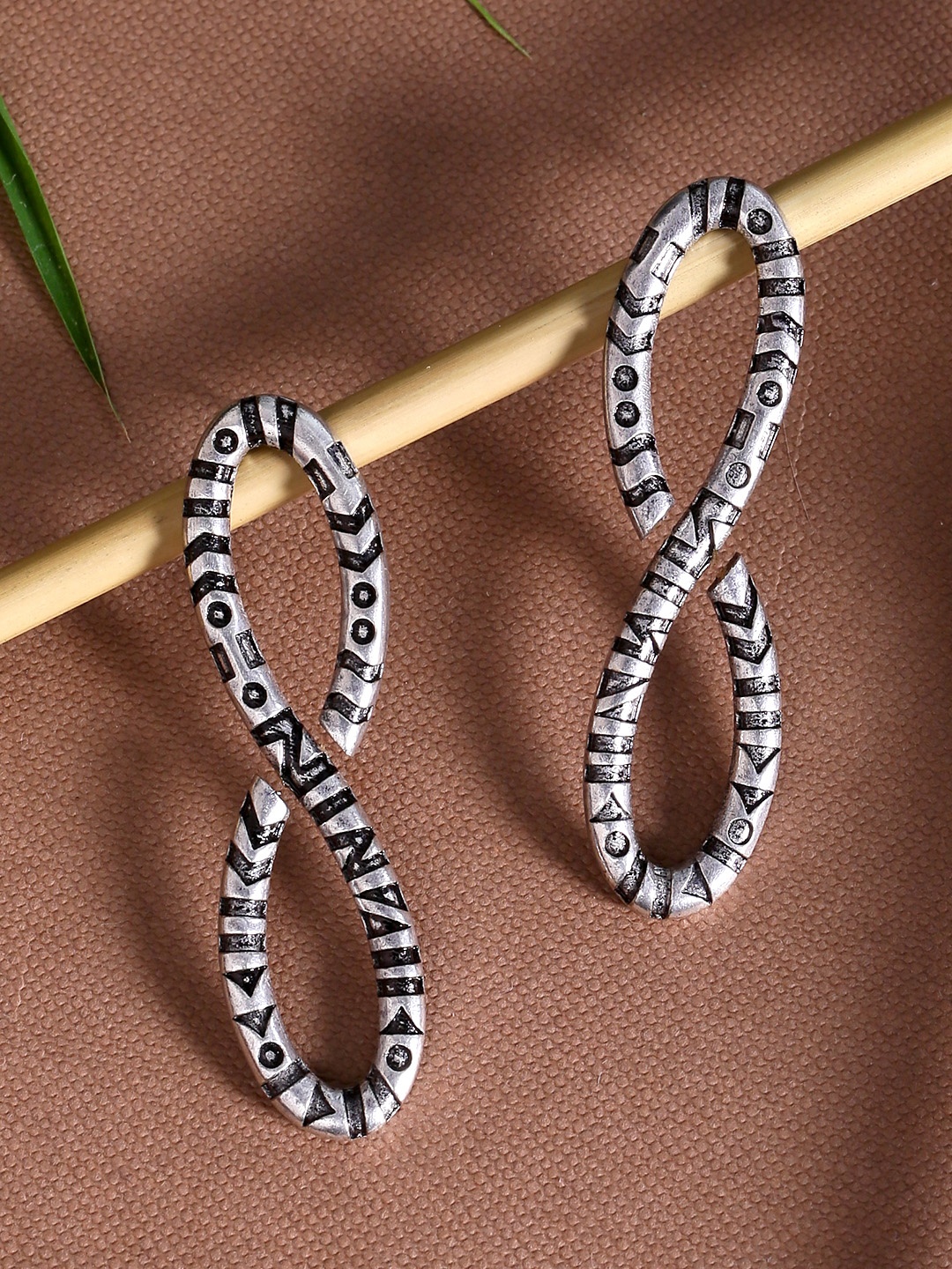 

Voylla White & Black Quirky Studs