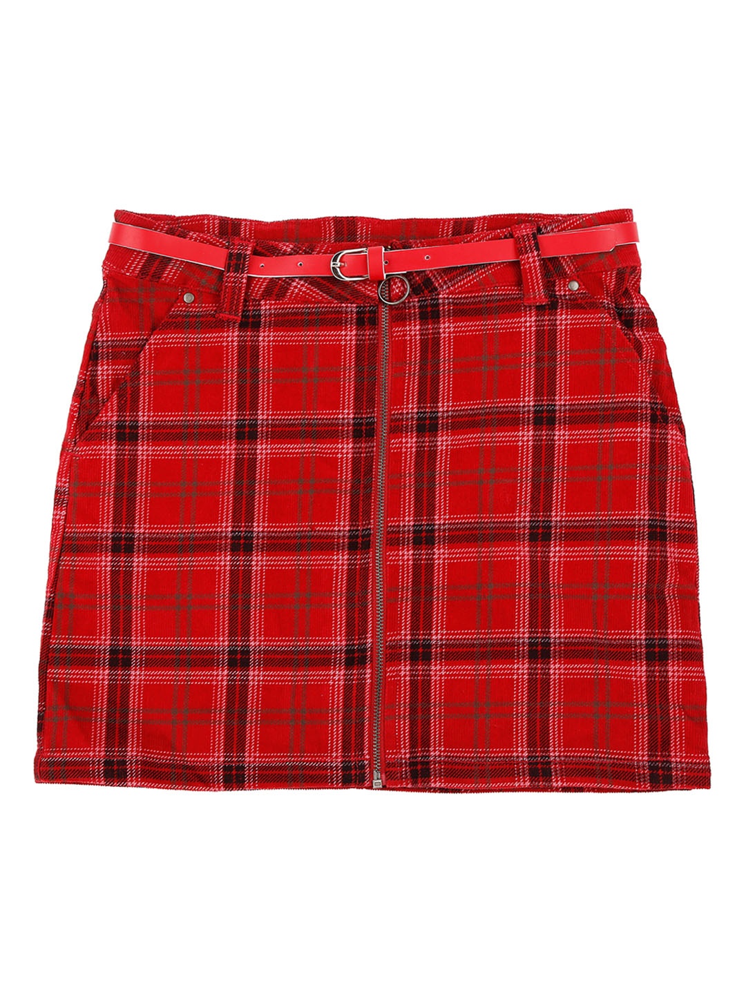 

Pantaloons Junior Girls Red & Black Checked Skirt