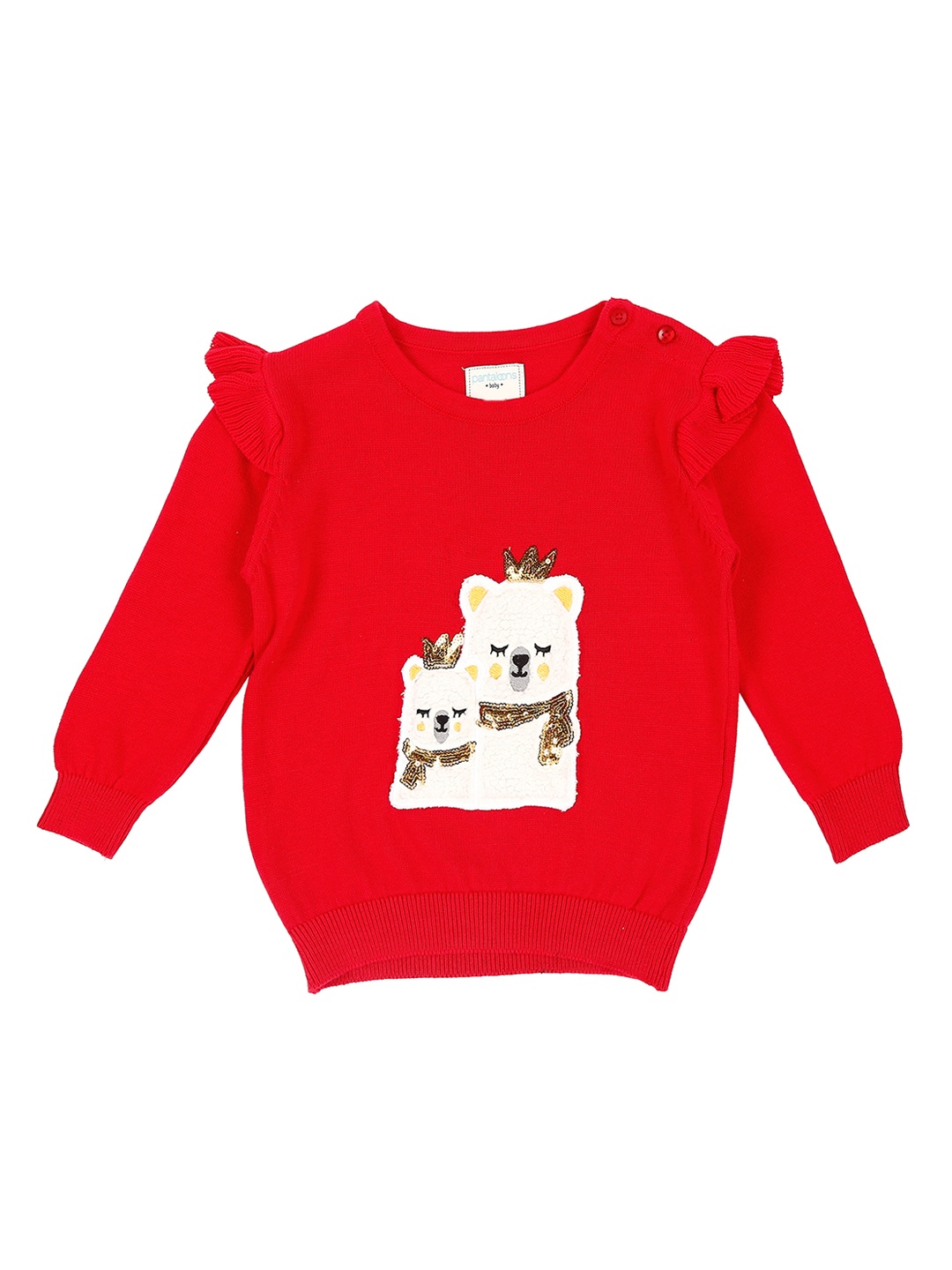 

Pantaloons Baby Girls Red Printed Sweater