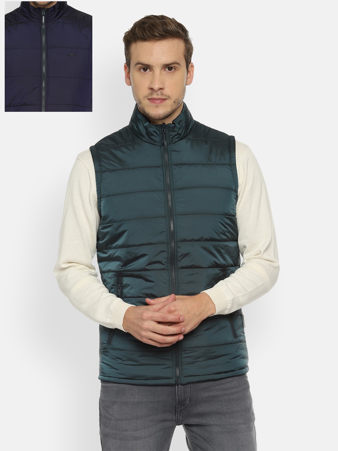 

Van Heusen Sport Men Green Solid Jacket
