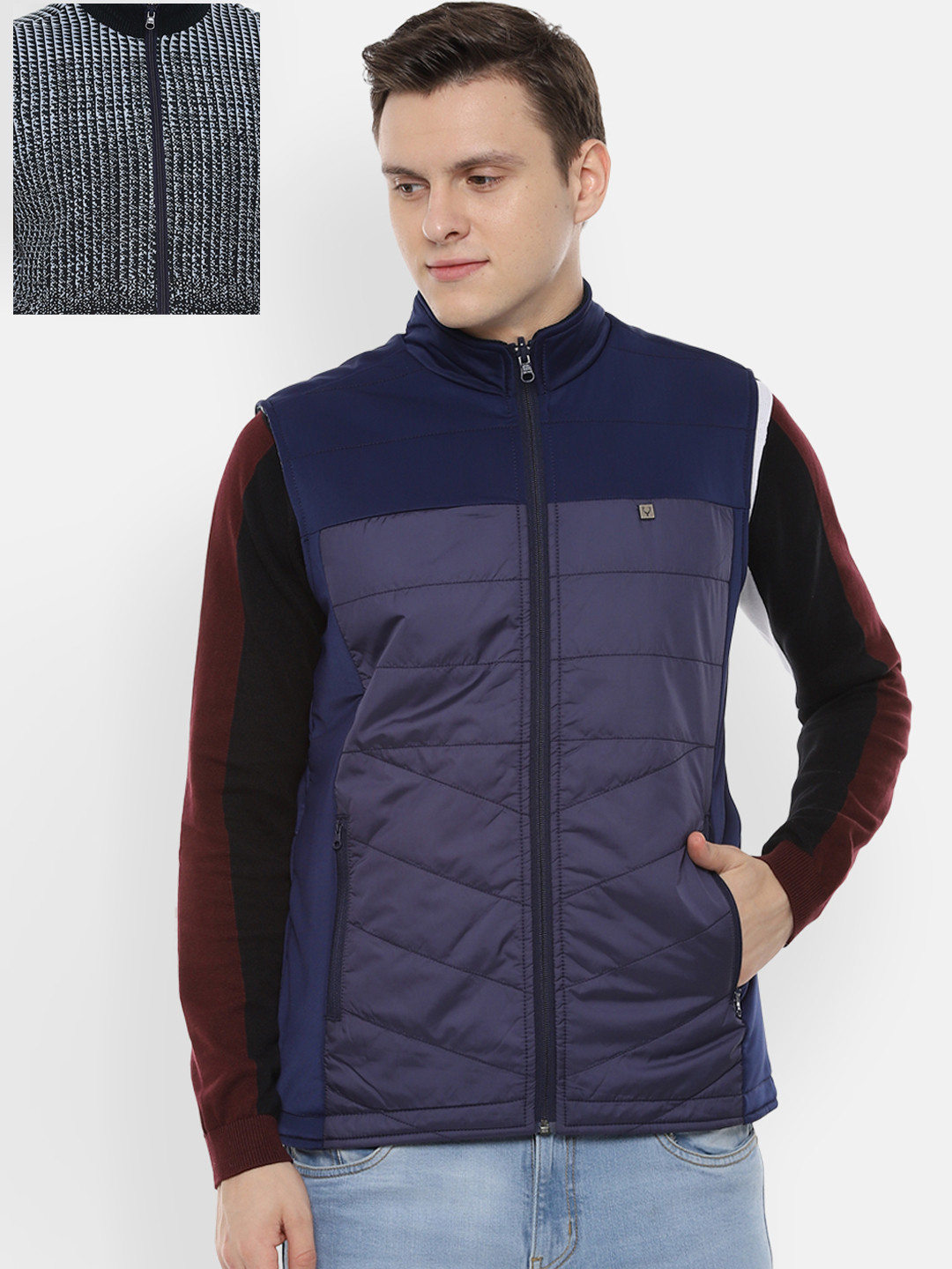 

Allen Solly Sport Men Navy Blue Solid Jacket