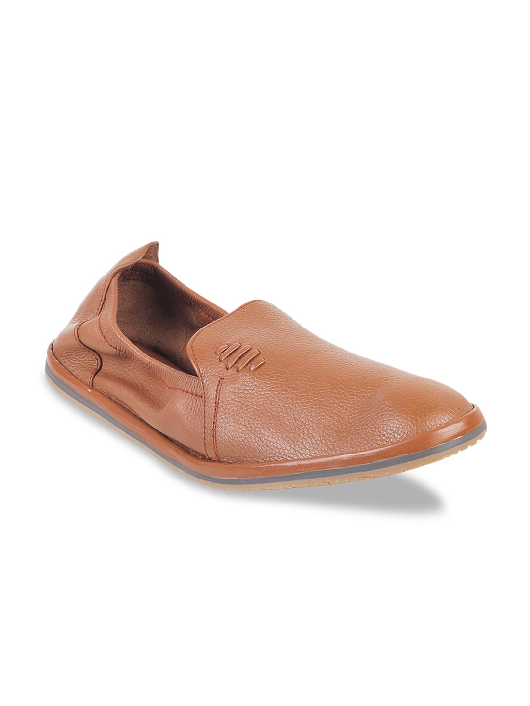 

Metro Men Tan Brown Solid Leather Loafers