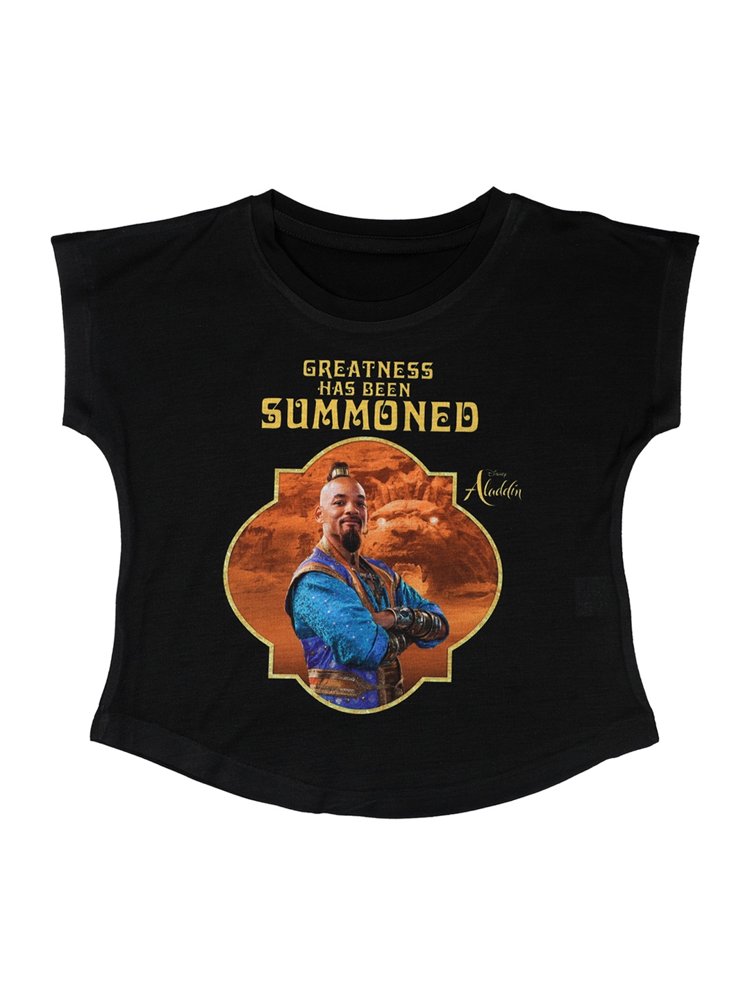 

Disney by Wear Your Mind Girls Black Printed Round Neck T-shirt