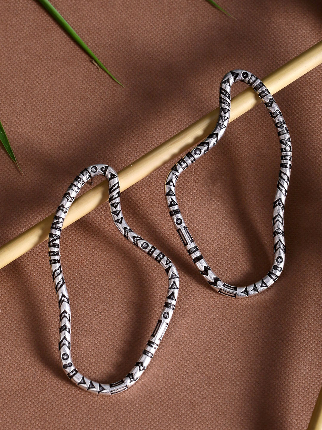 

Voylla White & Black Quirky Oxidised Studs