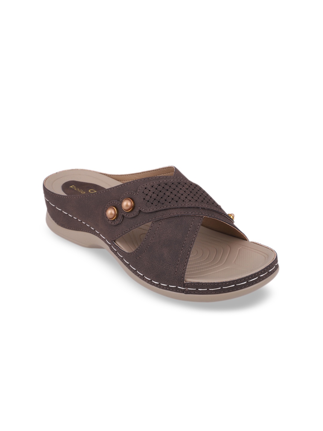 

pelle albero Women Coffee Brown Textured Heels