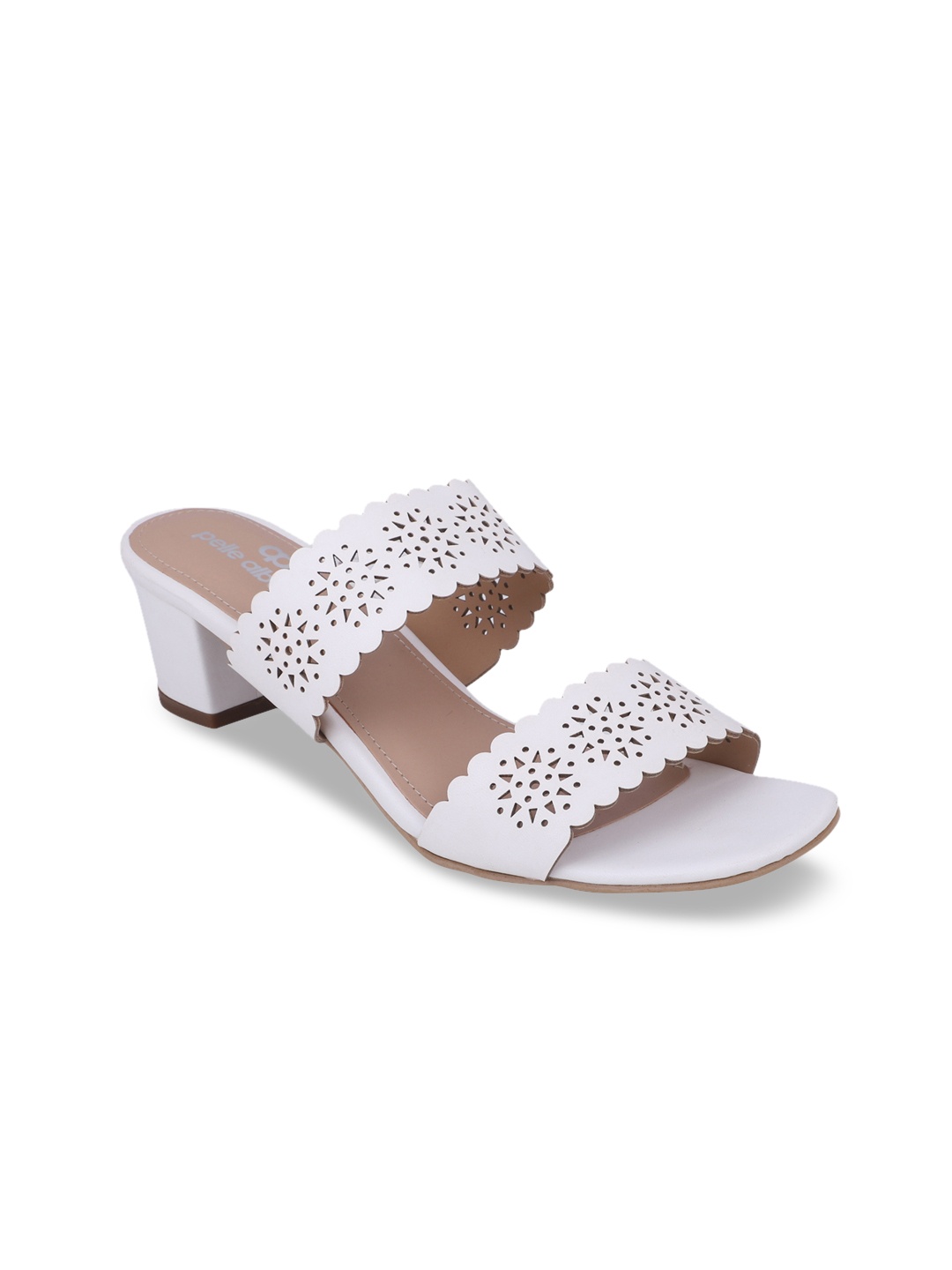 

pelle albero Women White Textured Heels