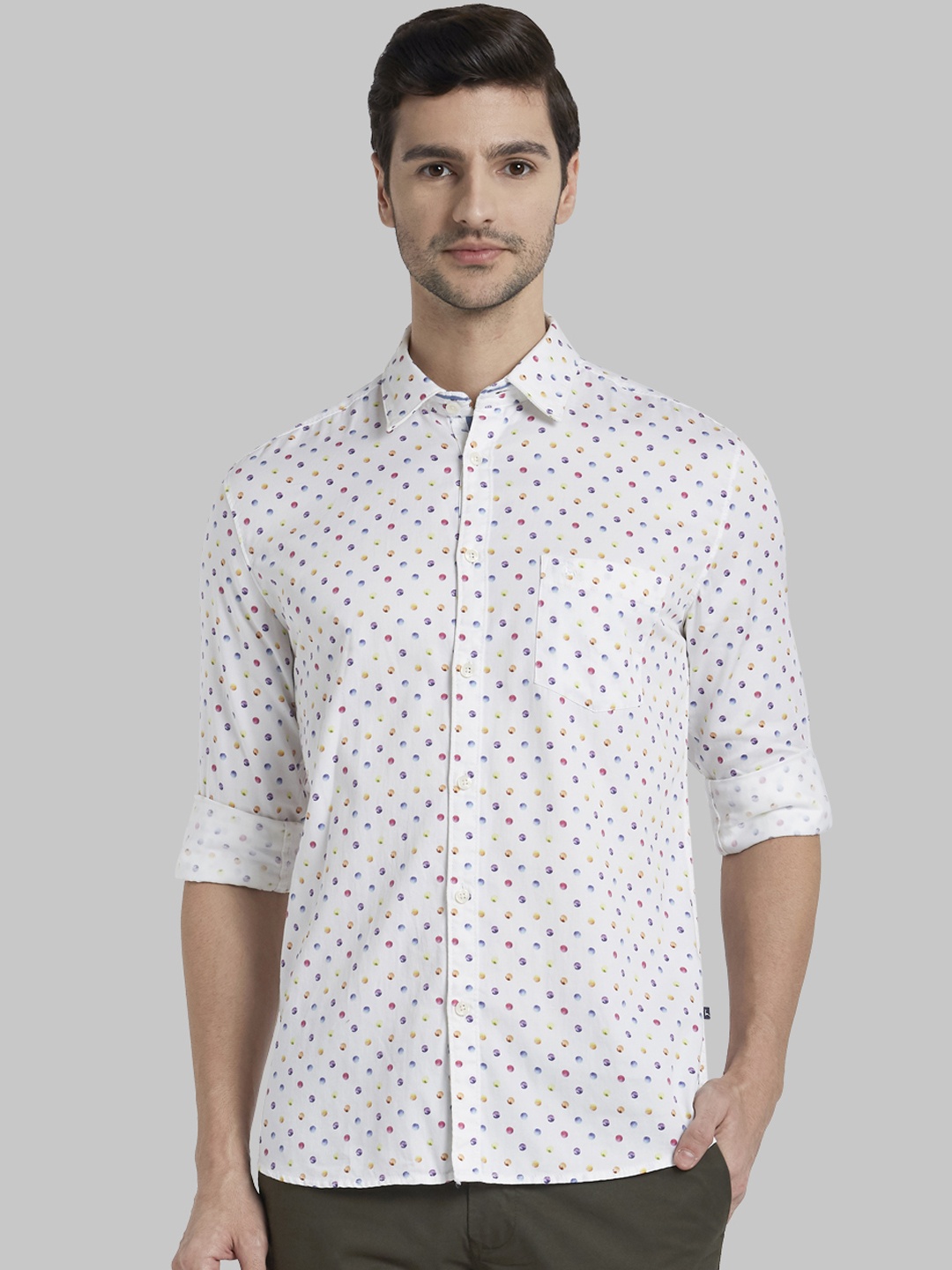 

Parx Men White Regular Fit Printed Casual Shirt