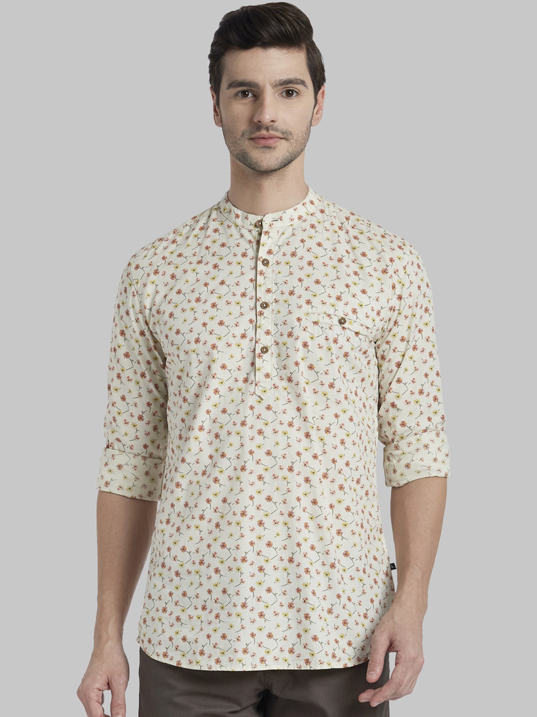 

Parx Men Yellow Regular Fit Printed Casual Shirt