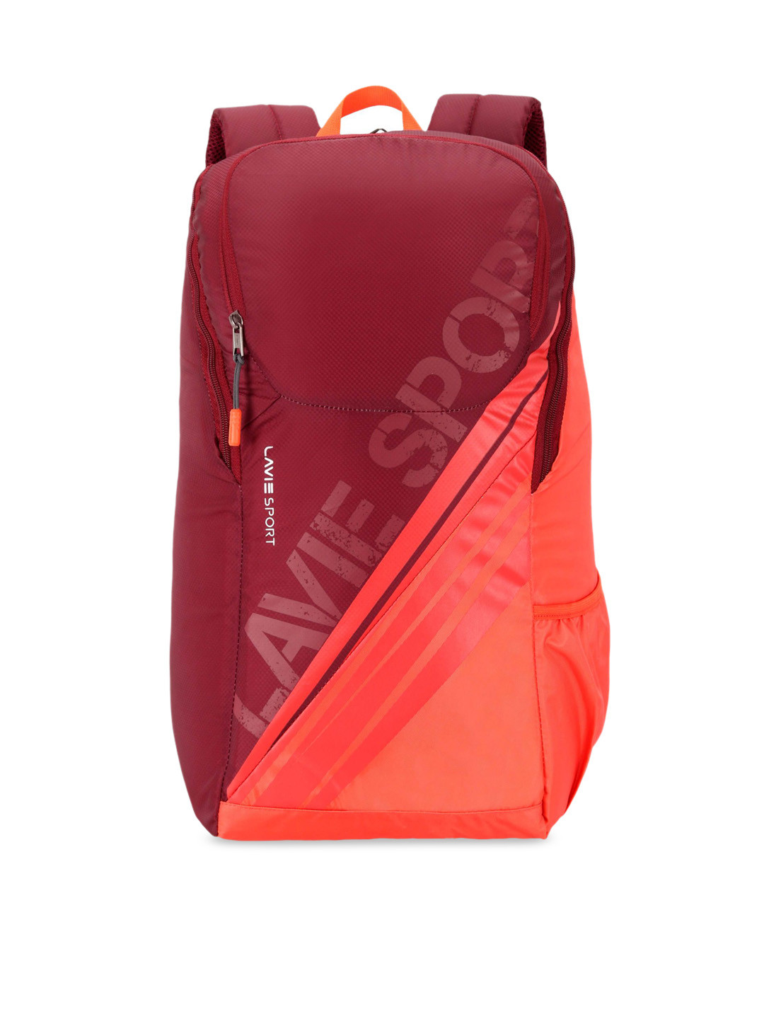 

LAVIE SPORT Unisex Red & Orange Colourblocked Backpack