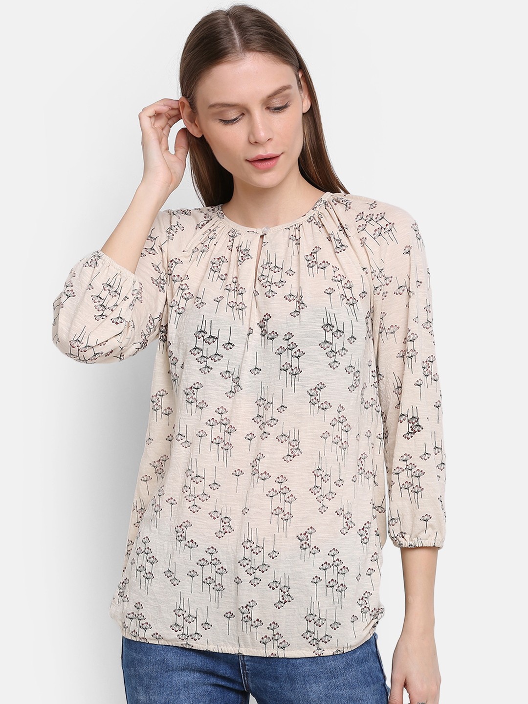 

Rute Women Beige Printed Top