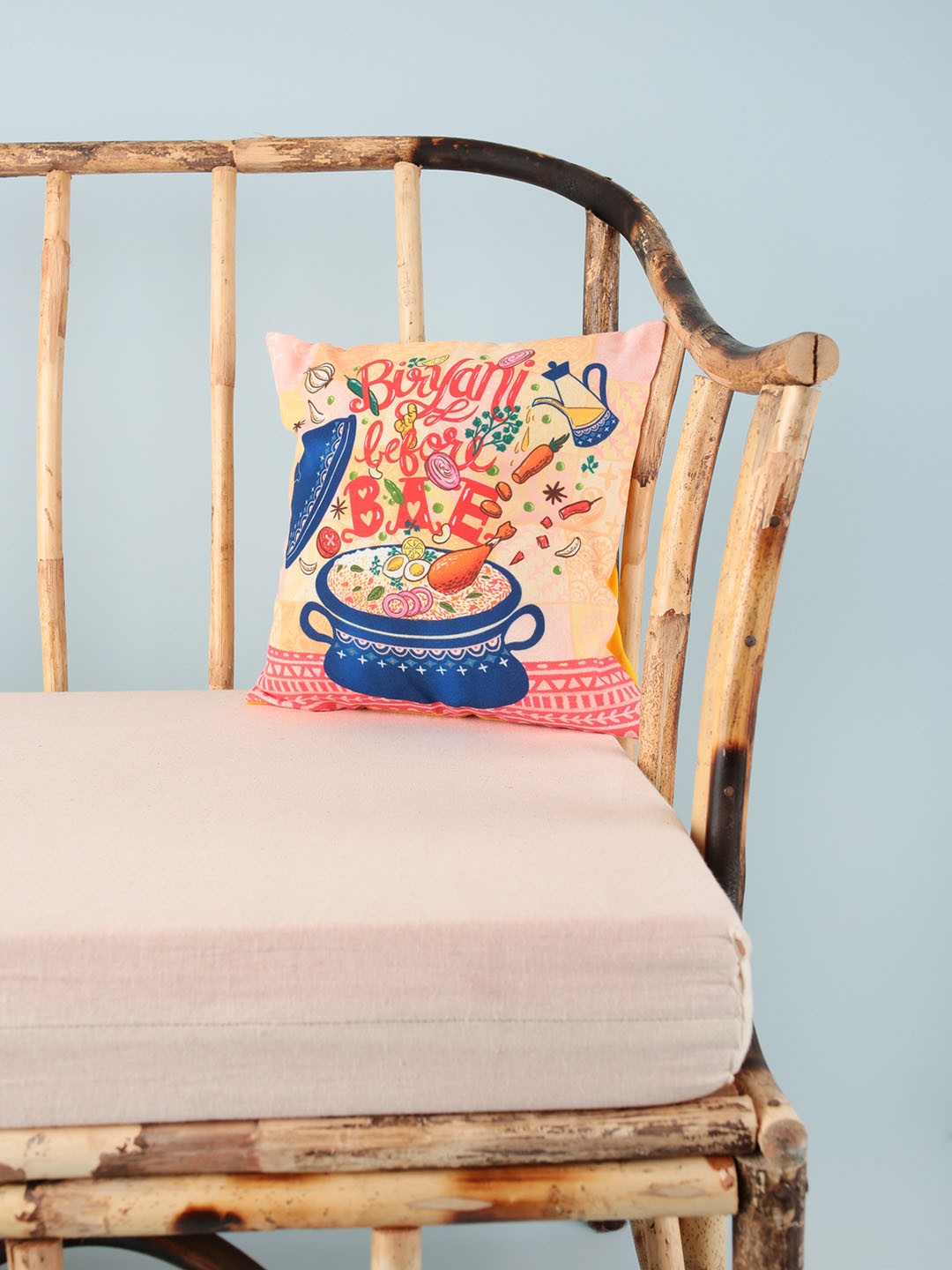 

Chumbak Beige Set of Single Quirky Square Cushion Covers