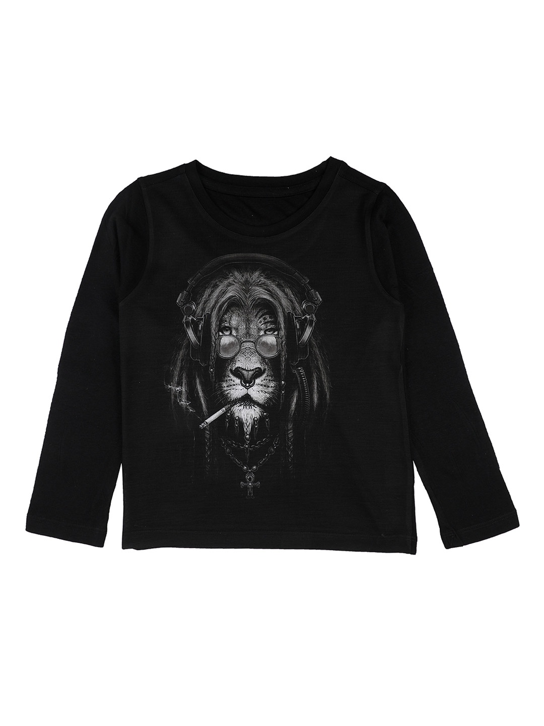 

Wear Your Mind Boys Black Printed Round Neck T-shirt