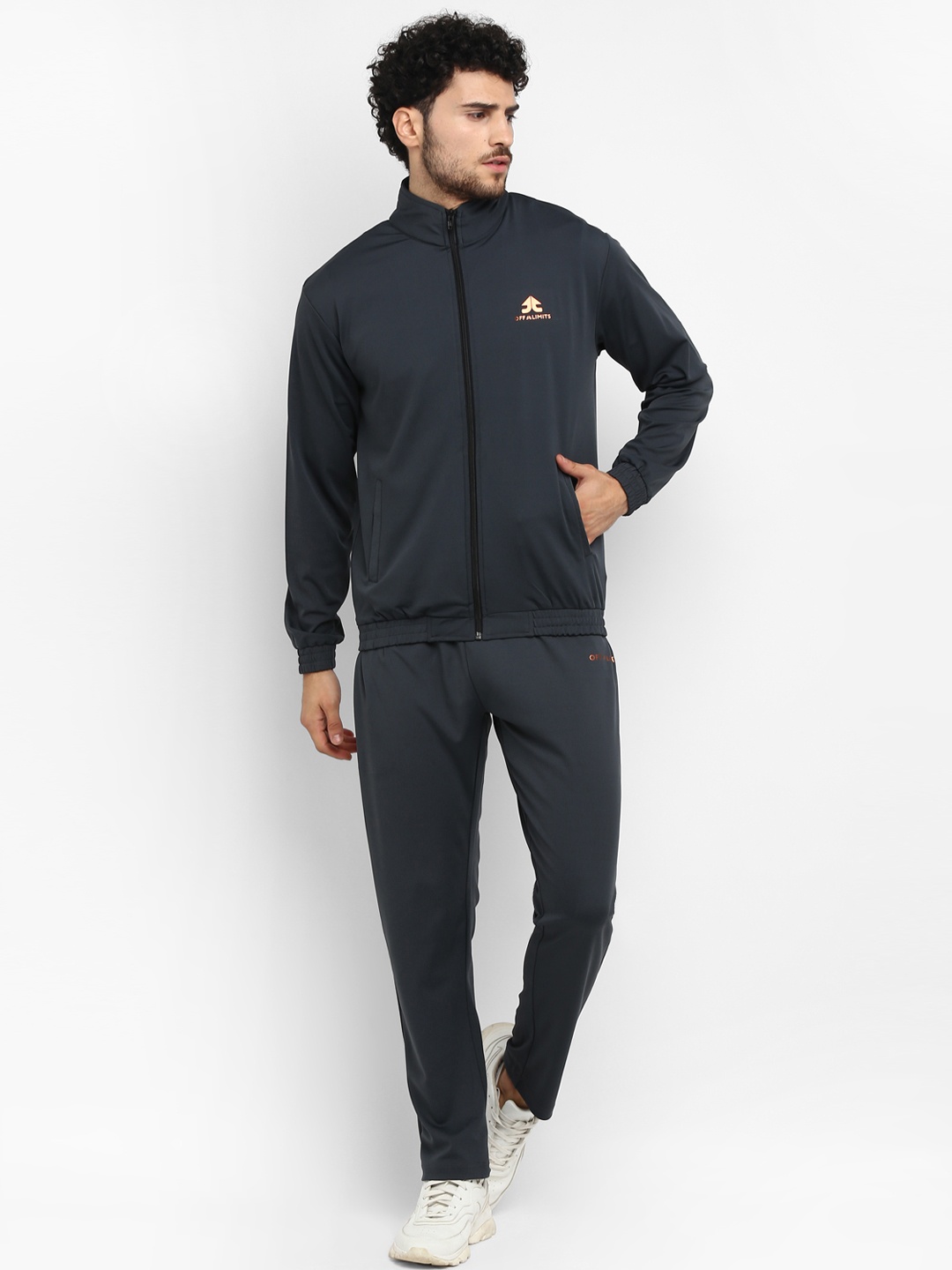 

OFF LIMITS Men Grey Solid Tracksuit