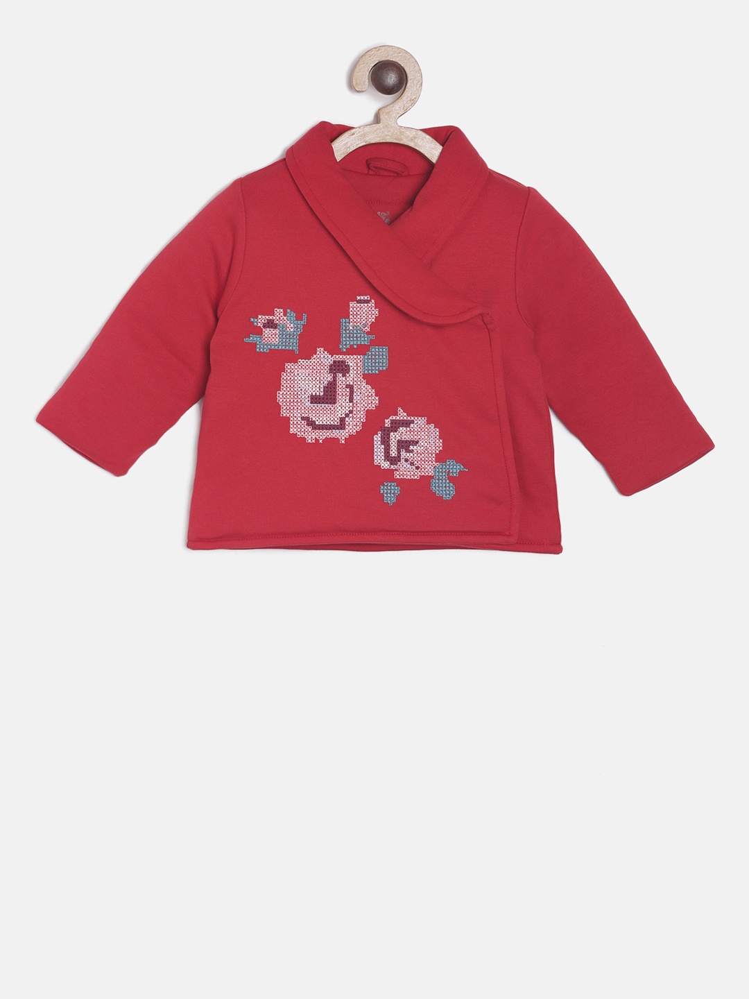 MINI KLUB Girls Red Solid Jacket
