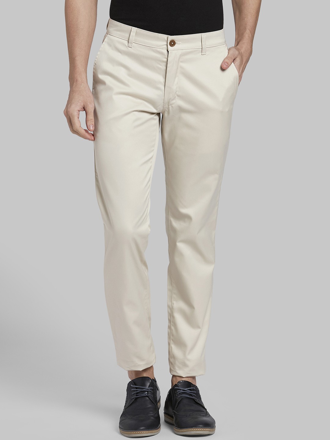 

Parx Men Beige Regular Fit Solid Regular Trousers