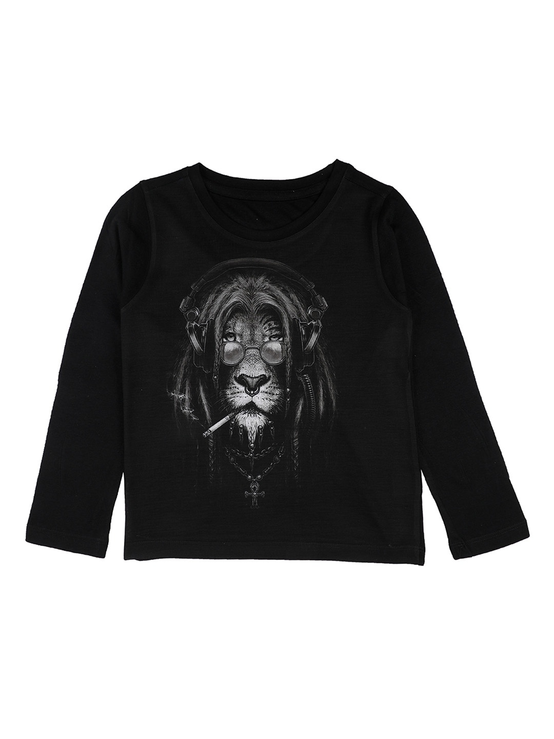 

Wear Your Mind Boys Black Printed Round Neck T-shirt